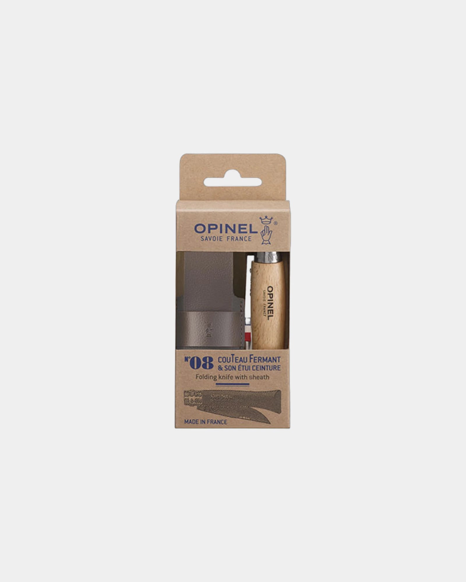 Custom eco-friendly Opinel N°08 knife with sheath - Beige