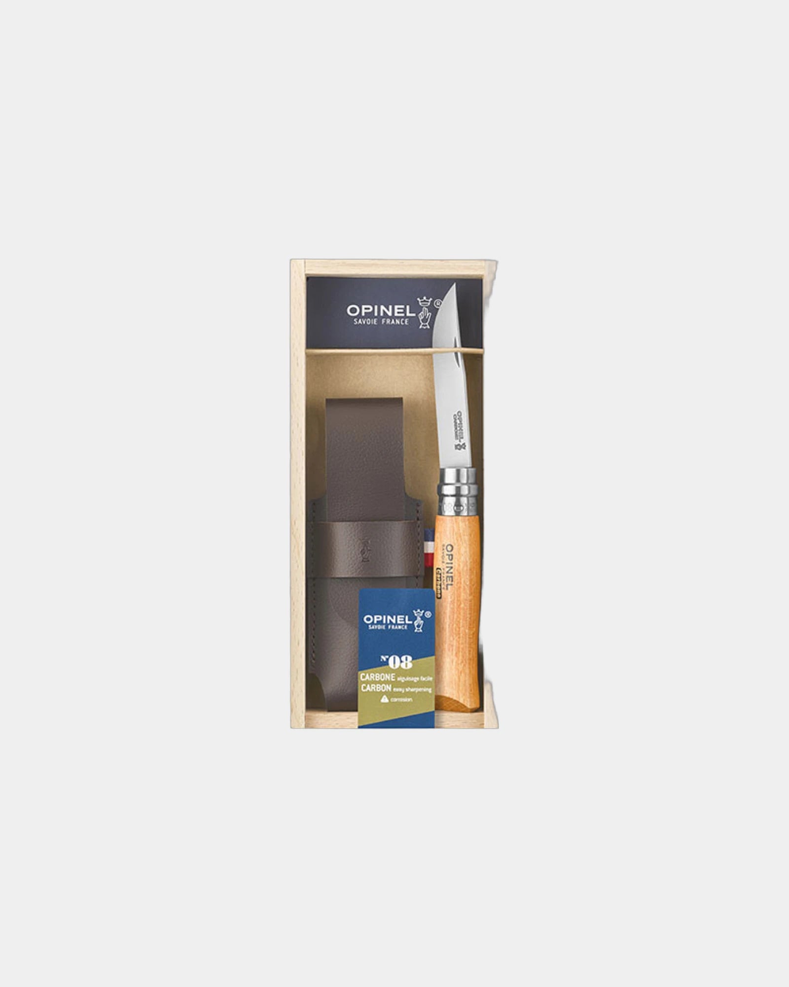Custom eco-friendly carbon steel knife Opinel N°08 - Beige