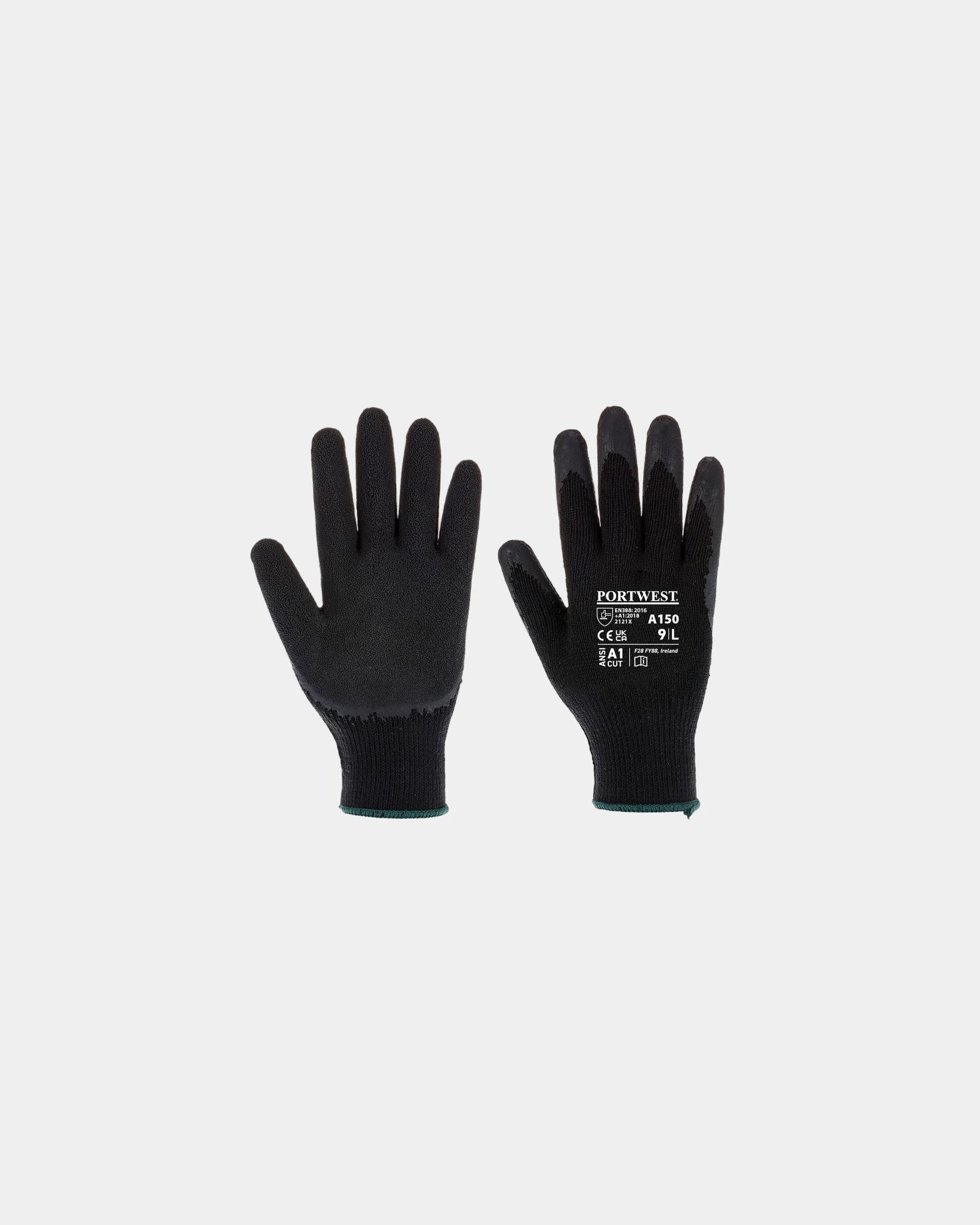 Promotional latex-coated knitted gloves pack of 12 - Black
