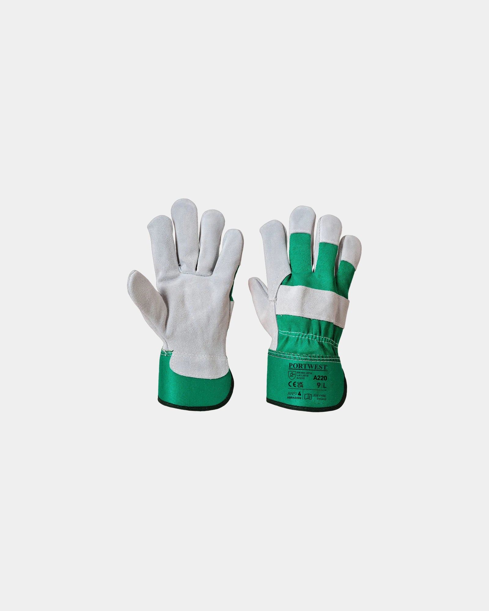 Promotional high-quality leather gloves Pack 12pcs - Green