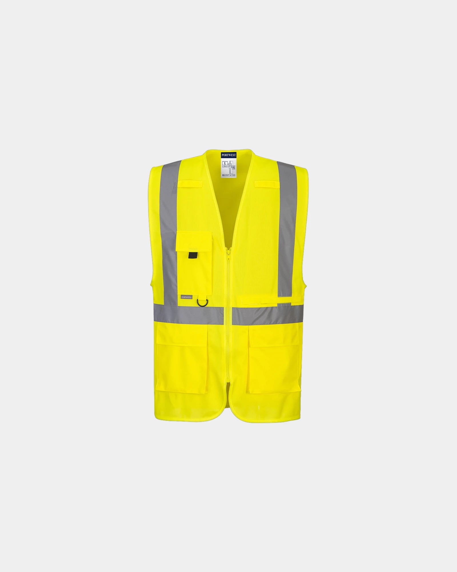 Custom high-visibility vest with tablet pocket - Yellow