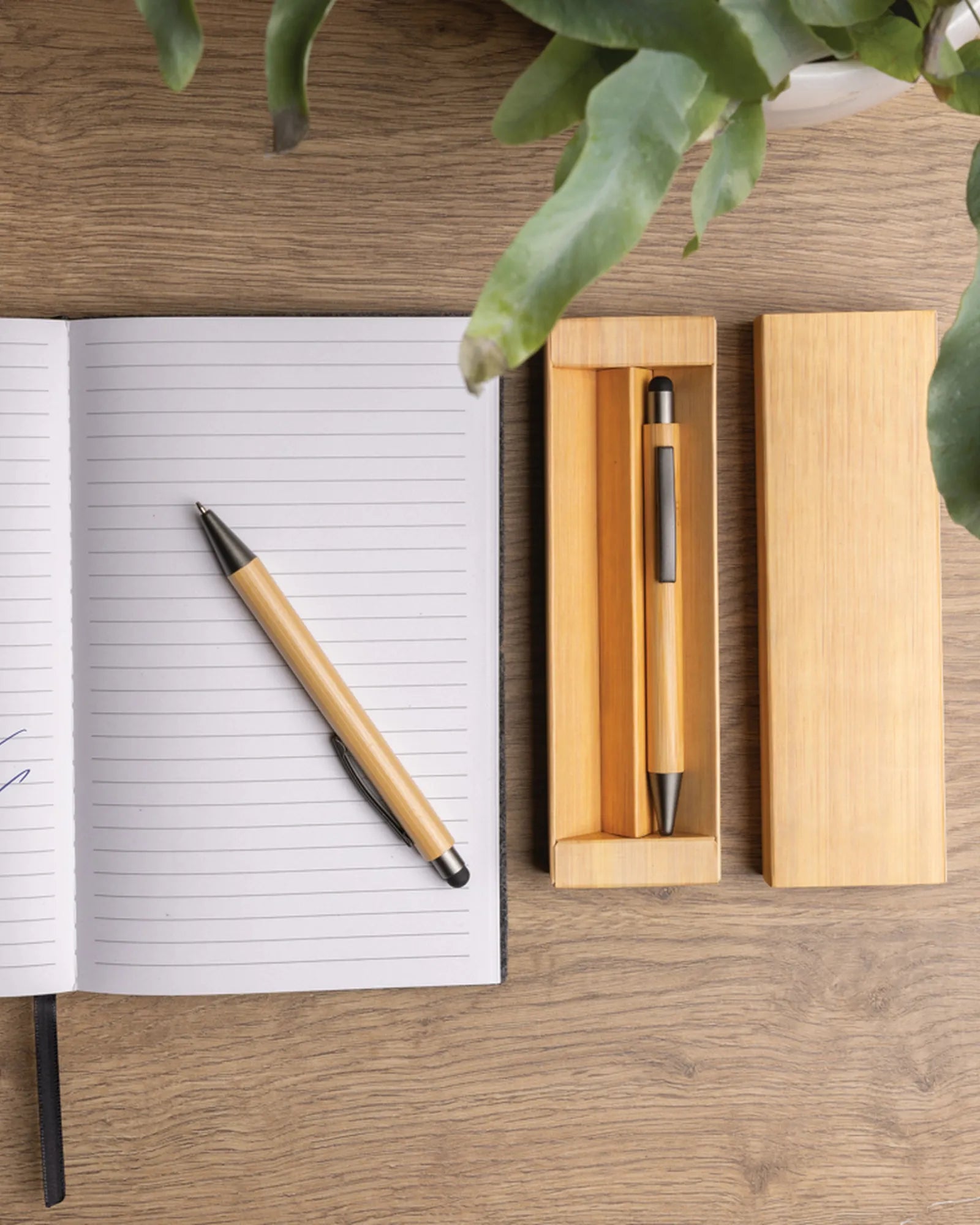 Promotional FSC bamboo pen set in gift box - 4