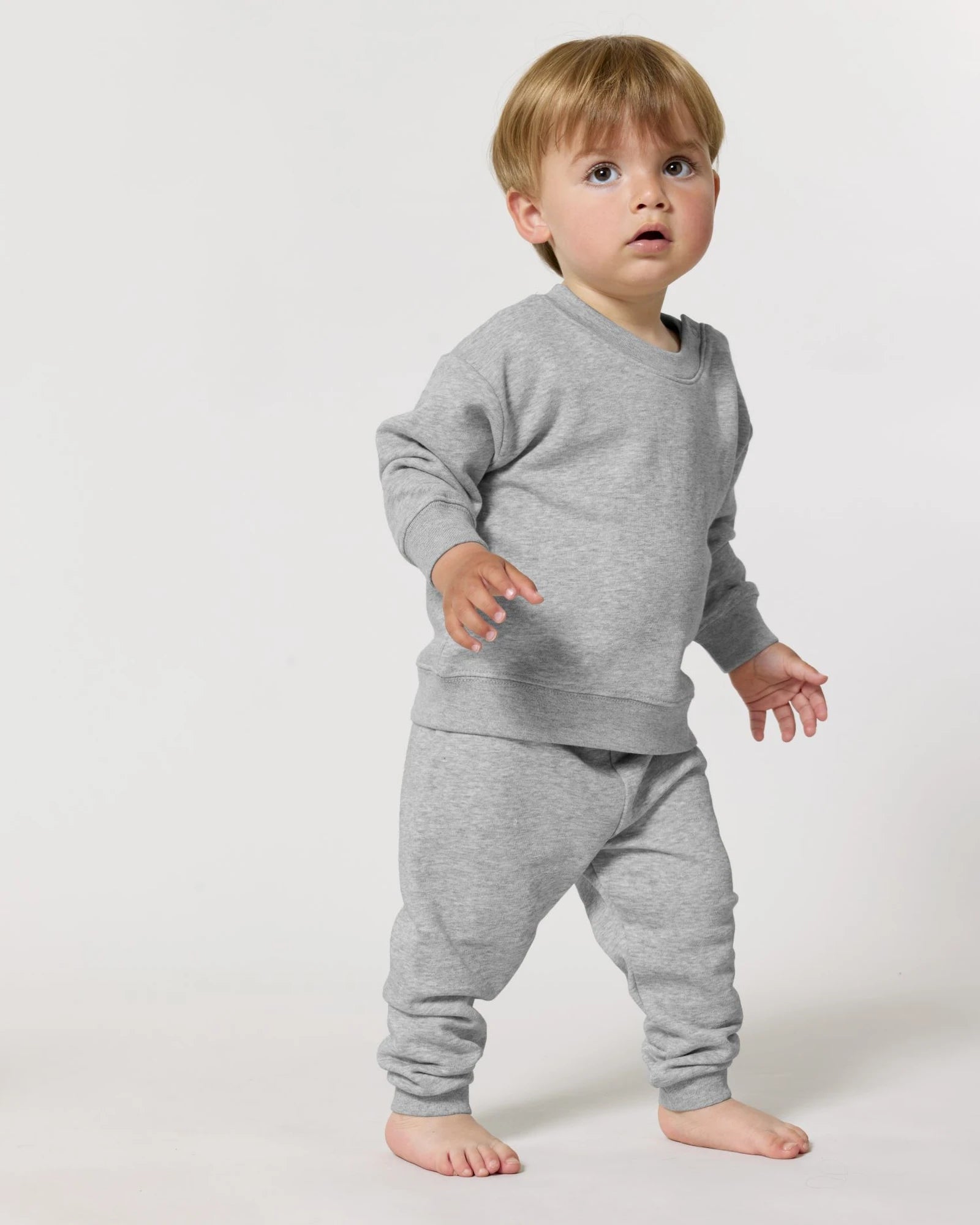 Custom organic cotton baby joggers Stanley/Stella - Heather Grey