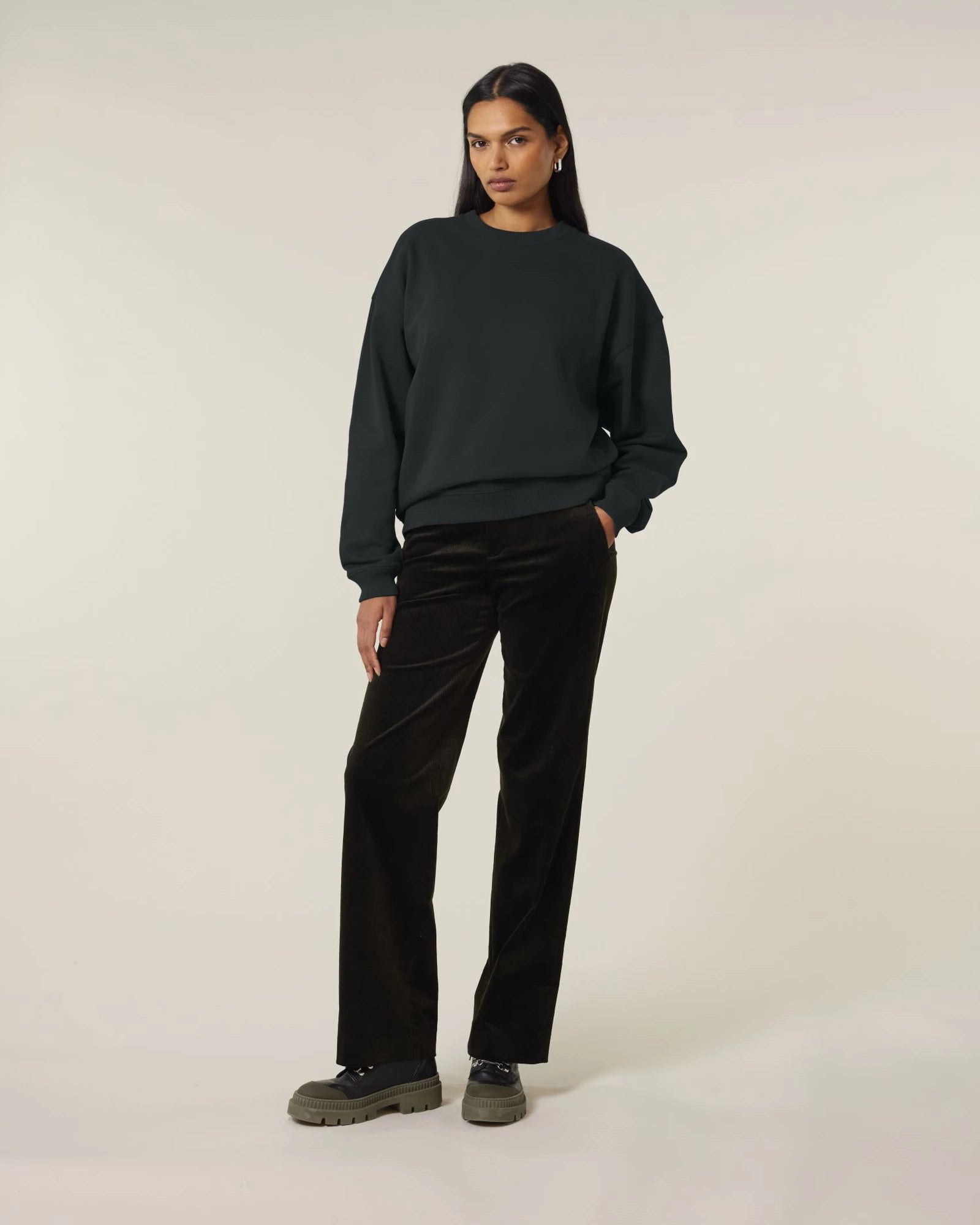 Custom organic cotton oversized sweatshirt Stanley/Stella - Black