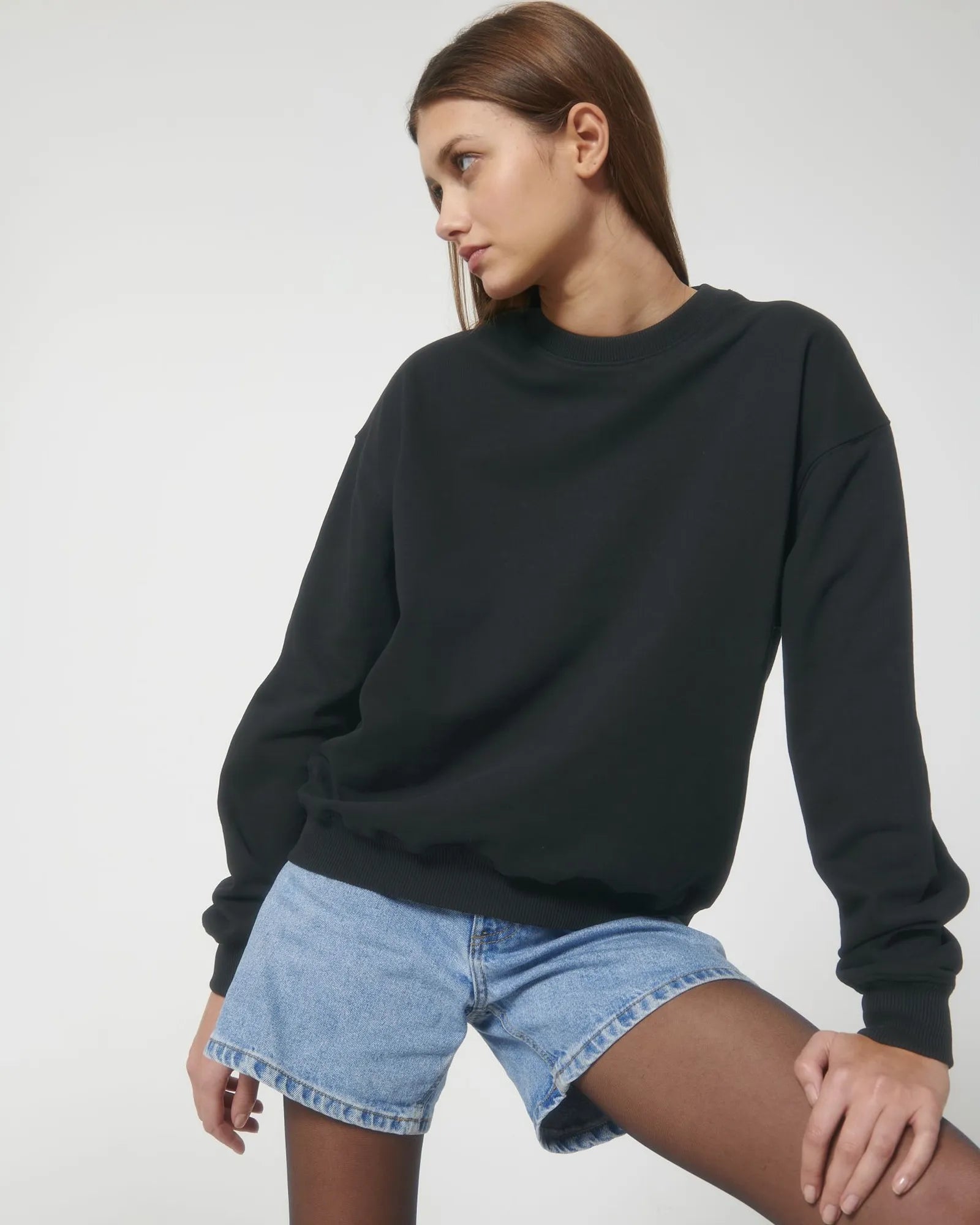 Custom organic cotton sweatshirt Stanley/Stella Ledger Dry - Black