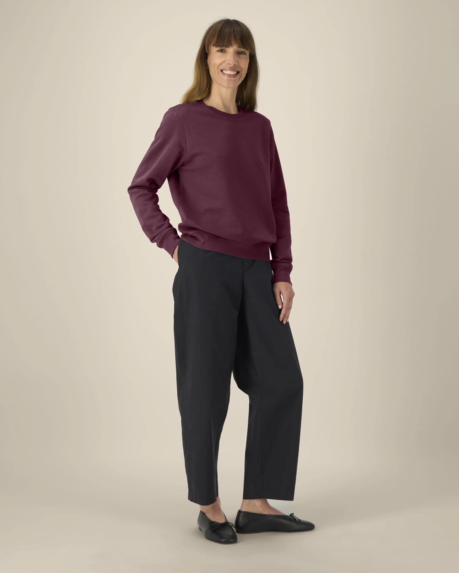 Custom organic cotton sweatshirt Stanley/Stella Roller - Deep Plum