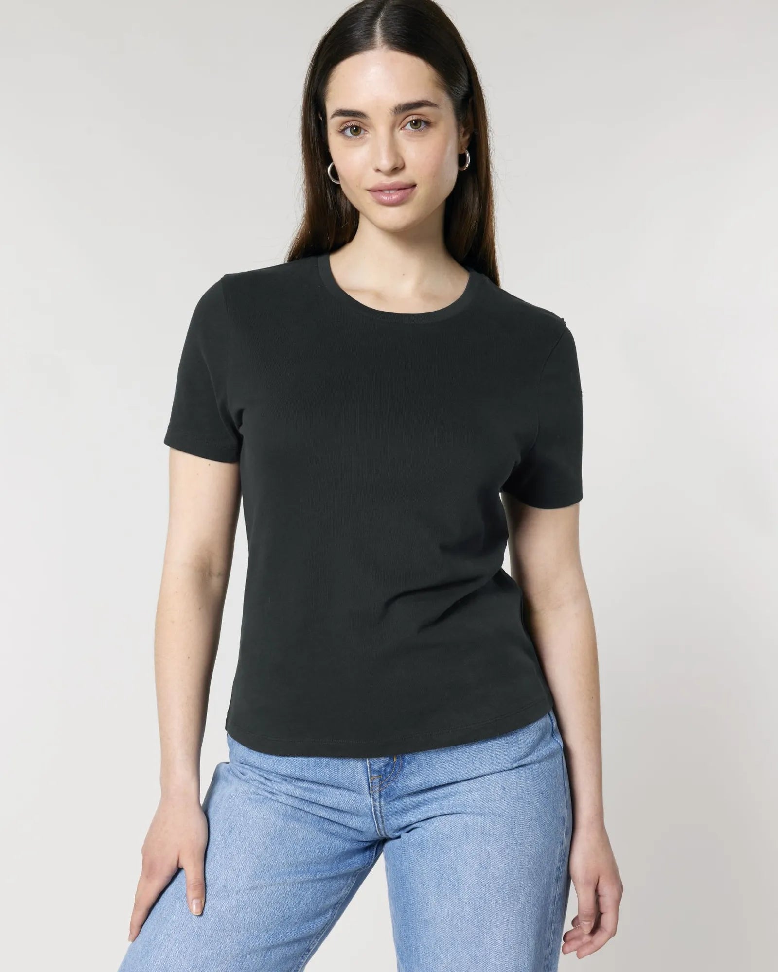 Custom organic cotton fitted t-shirt Stanley/Stella Ella - Black
