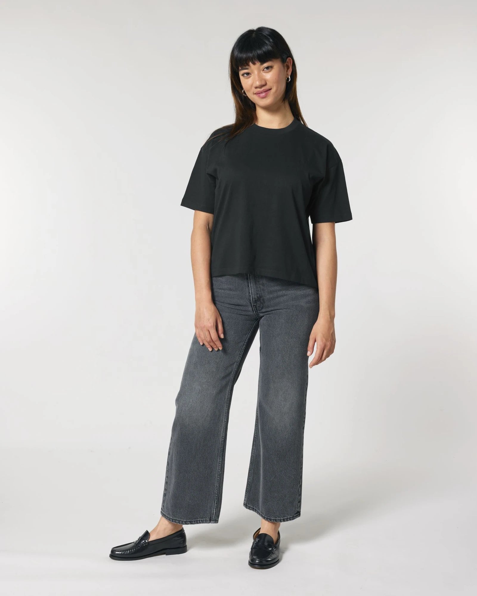 Custom organic cotton t-shirt Stanley/Stella Boxy - Black
