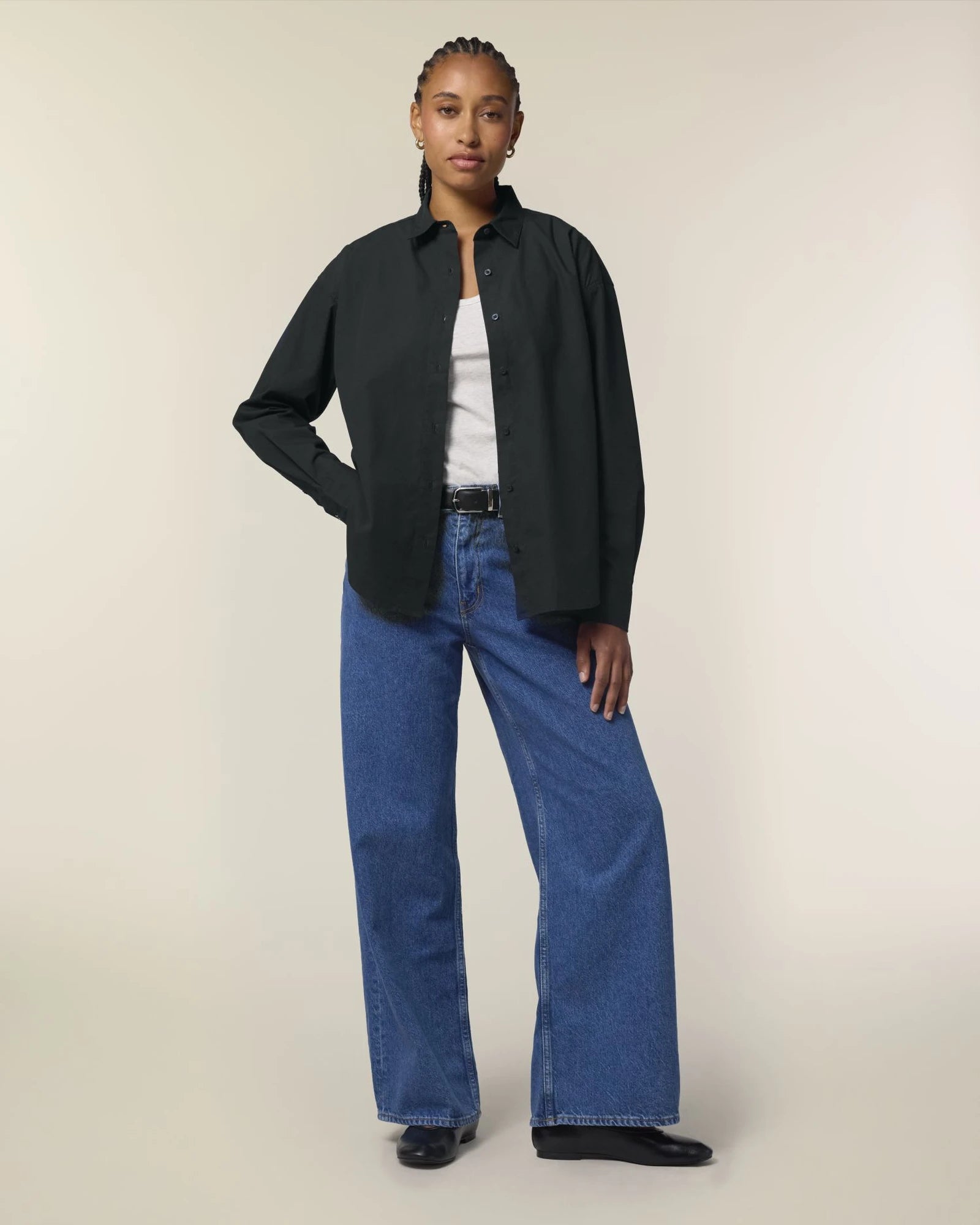 Custom organic cotton shirt Stanley/Stella Styler - Black