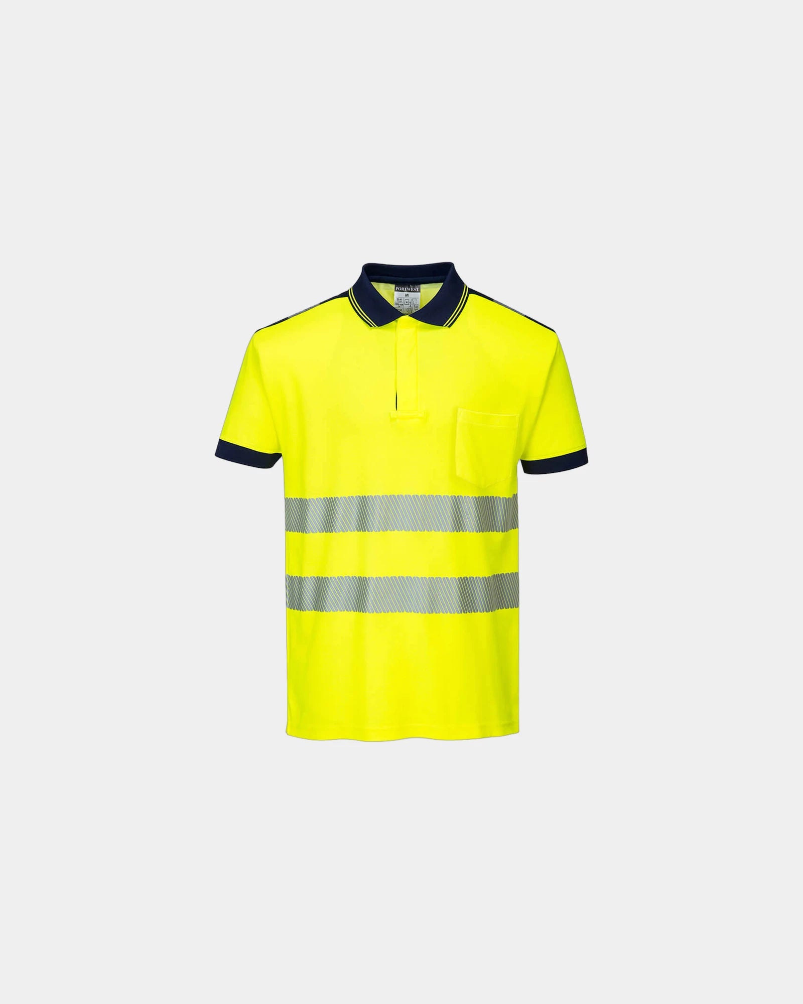 Custom breathable cotton polo HV PW3 - Yellow-Navy