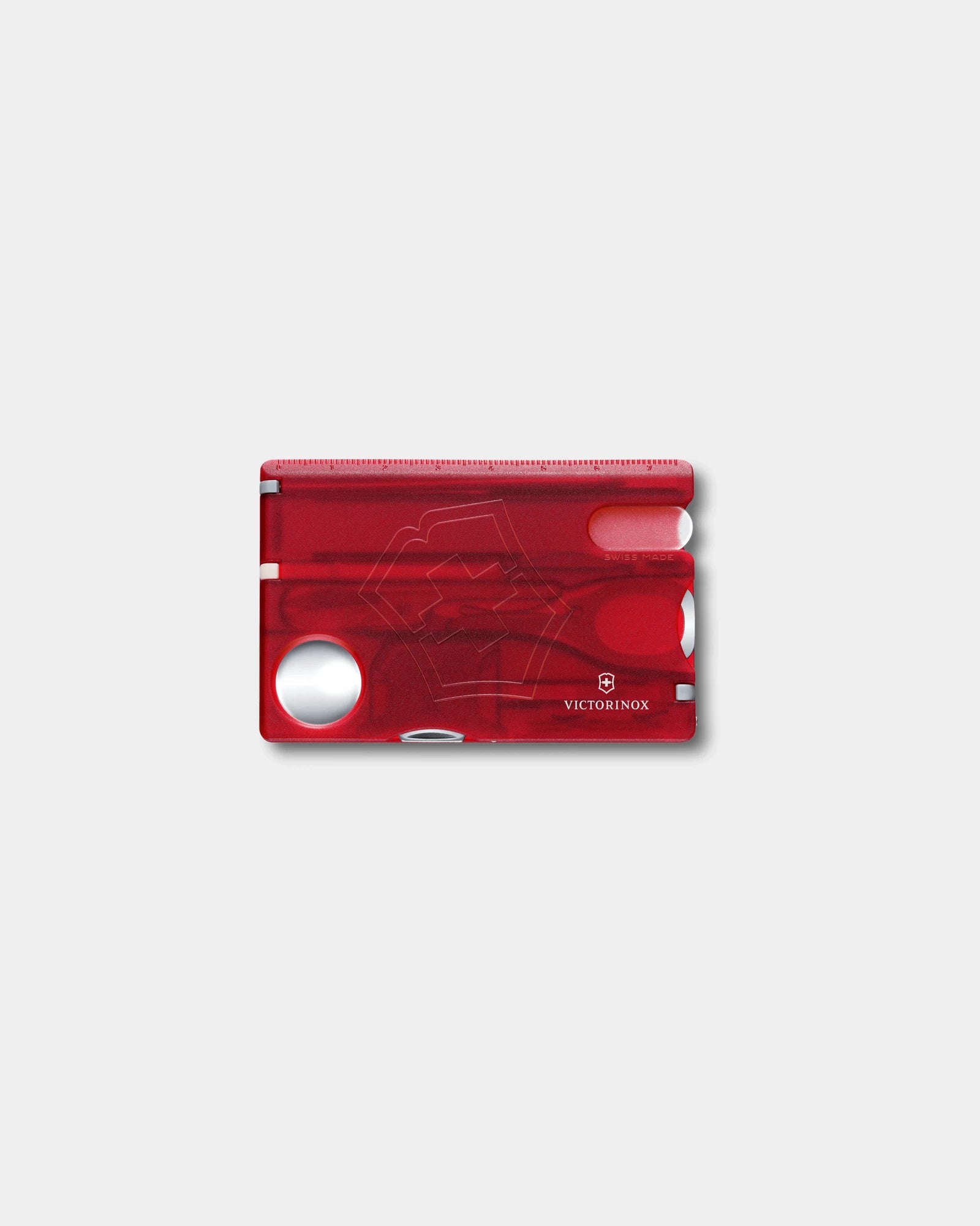 Custom Swiss Card Nailcare Victorinox - Rouge Transparent
