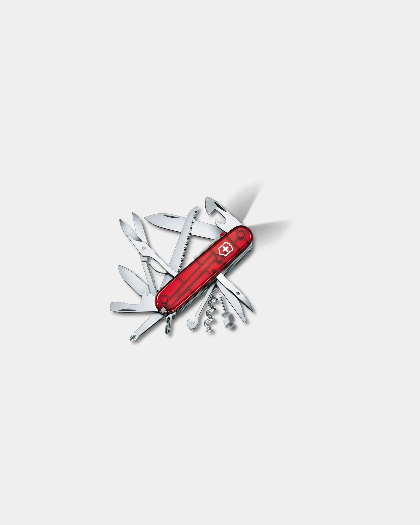 Custom multifunctional Swiss Army knife Victorinox Huntsman - Rouge Transparent