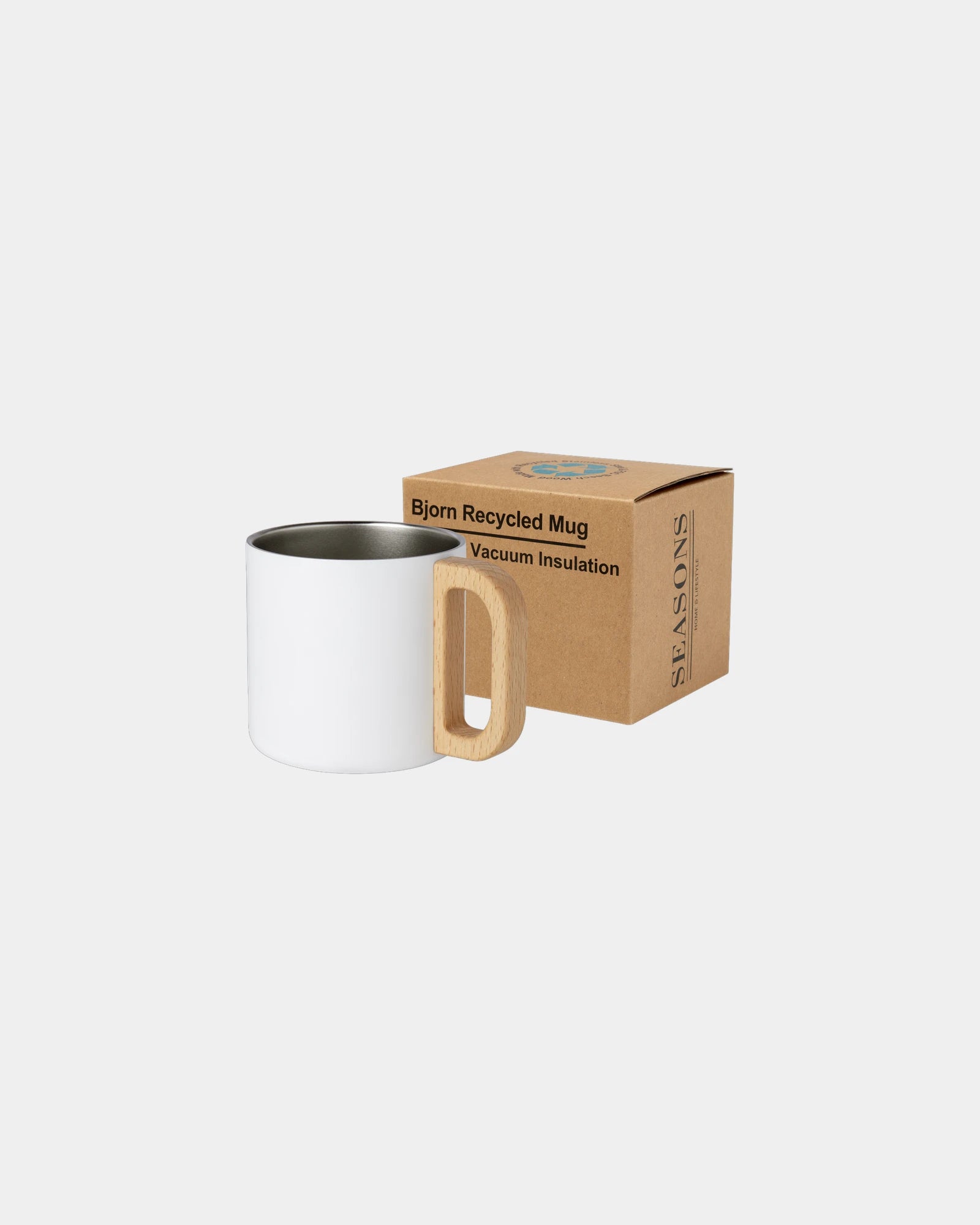 Promotional recycled stainless steel Bjorn mug 360ml - White