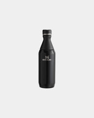 Custom recycled stainless steel water bottle 350ml - Glossy Black