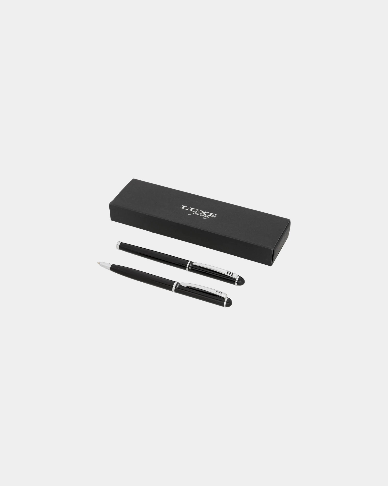 Promotional metal pen set Andante roller and ballpoint - Black