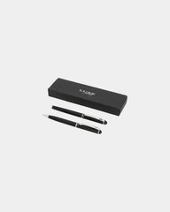 Promotional metal pen set Andante roller and ballpoint - Black