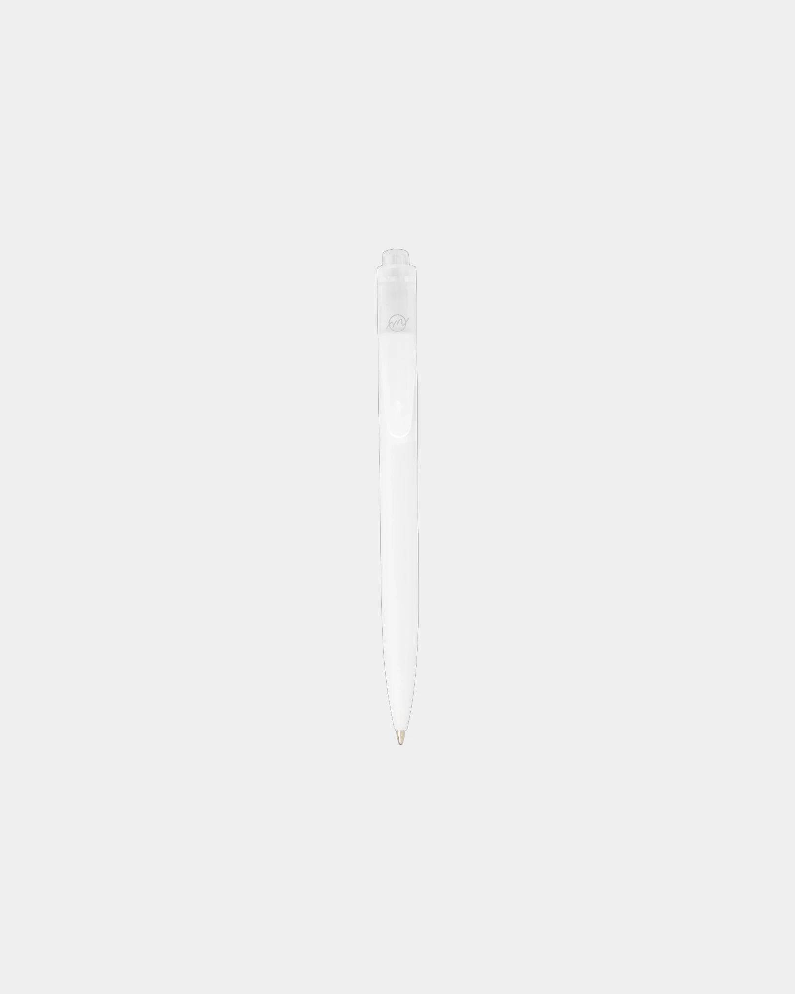 Promotional recycled ocean plastic ballpoint pen - Transparent White