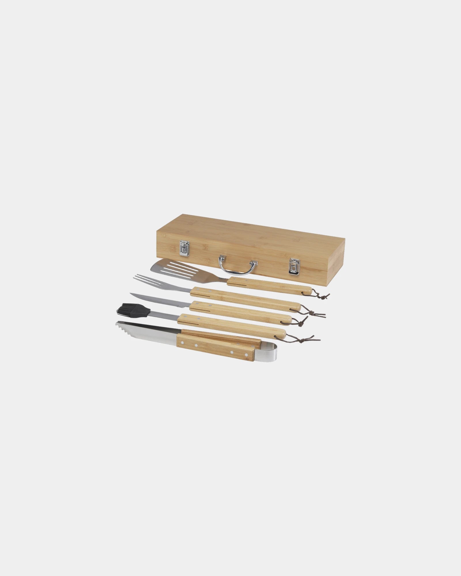 Promotional bamboo barbecue set 5 pieces - Natural