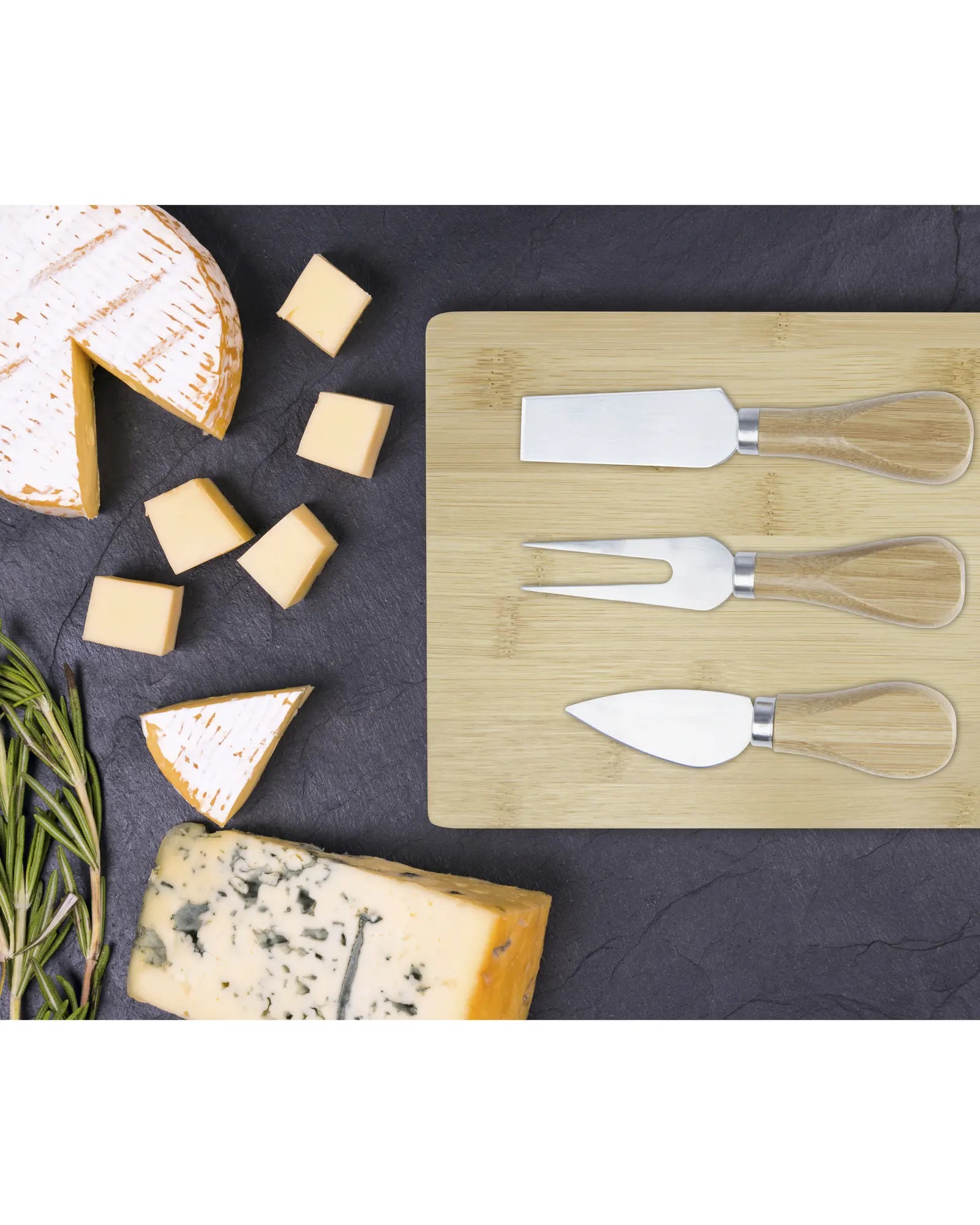 Promotional bamboo cheese board set - 3