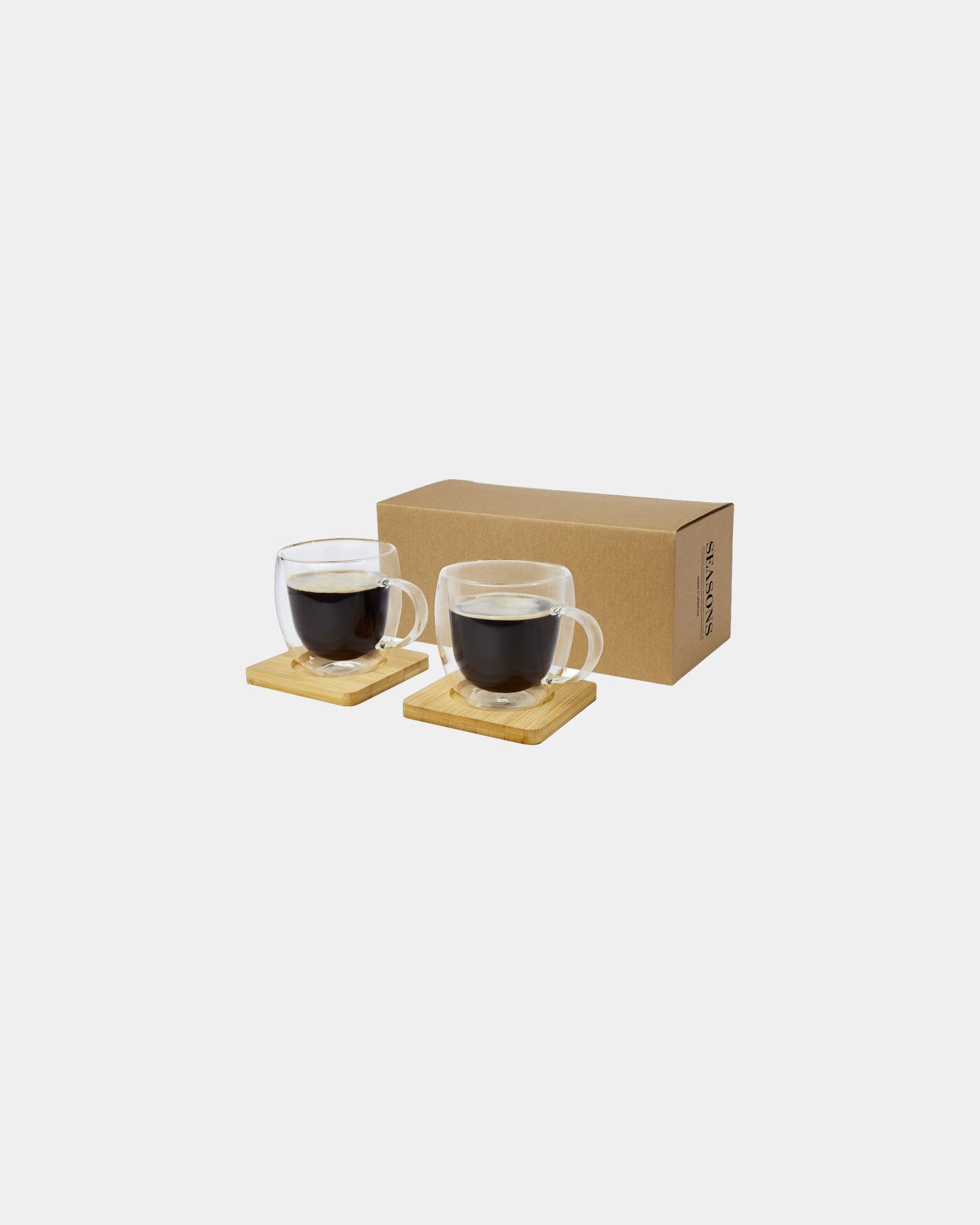 Promotional double-wall glass cup set 250ml - Translucent