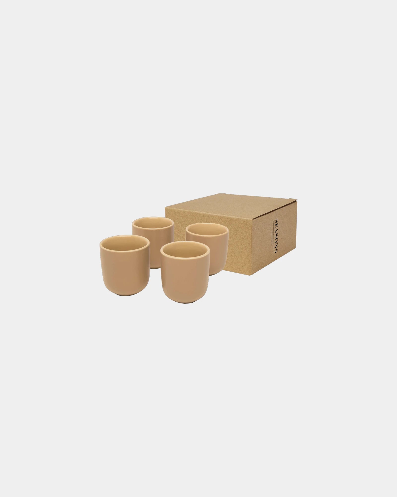 Promotional eco-friendly ceramic espresso mug set - Oatmeal