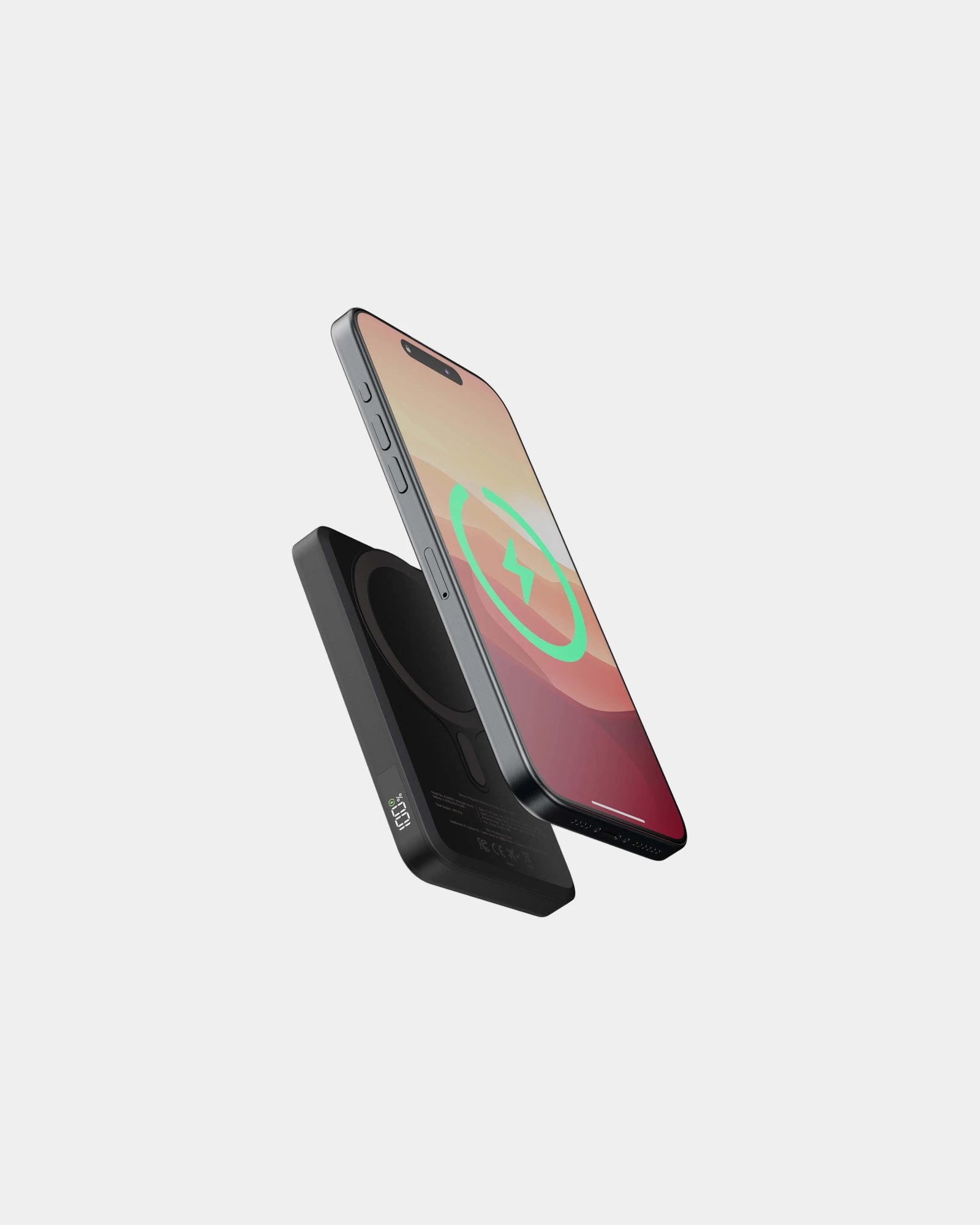 Custom magnetic wireless power bank 5000mAh - Black
