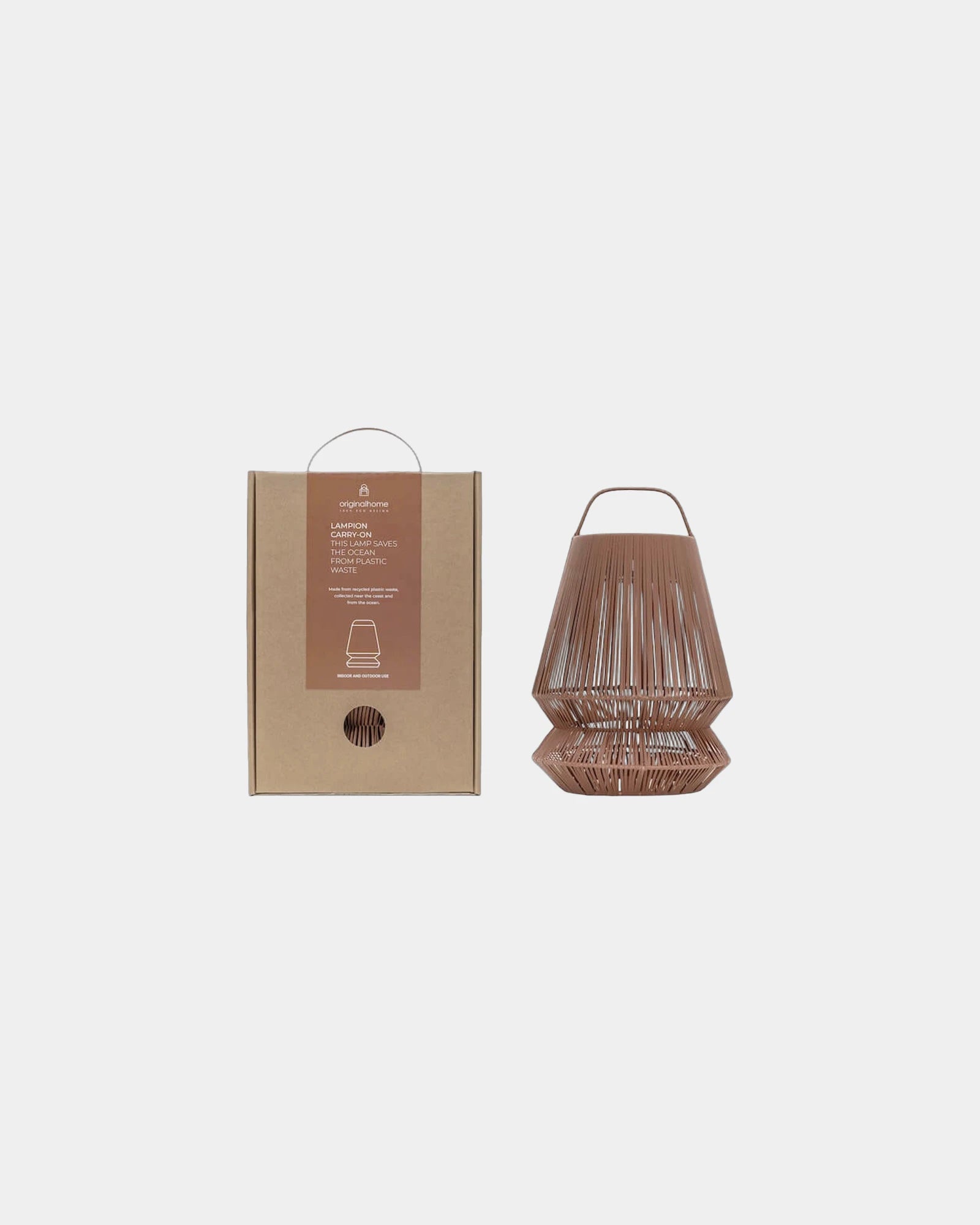 Promotional recycled plastic portable lampshade - Brick Red