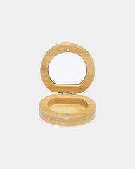 Custom bamboo pocket mirror with storage compartment - 3