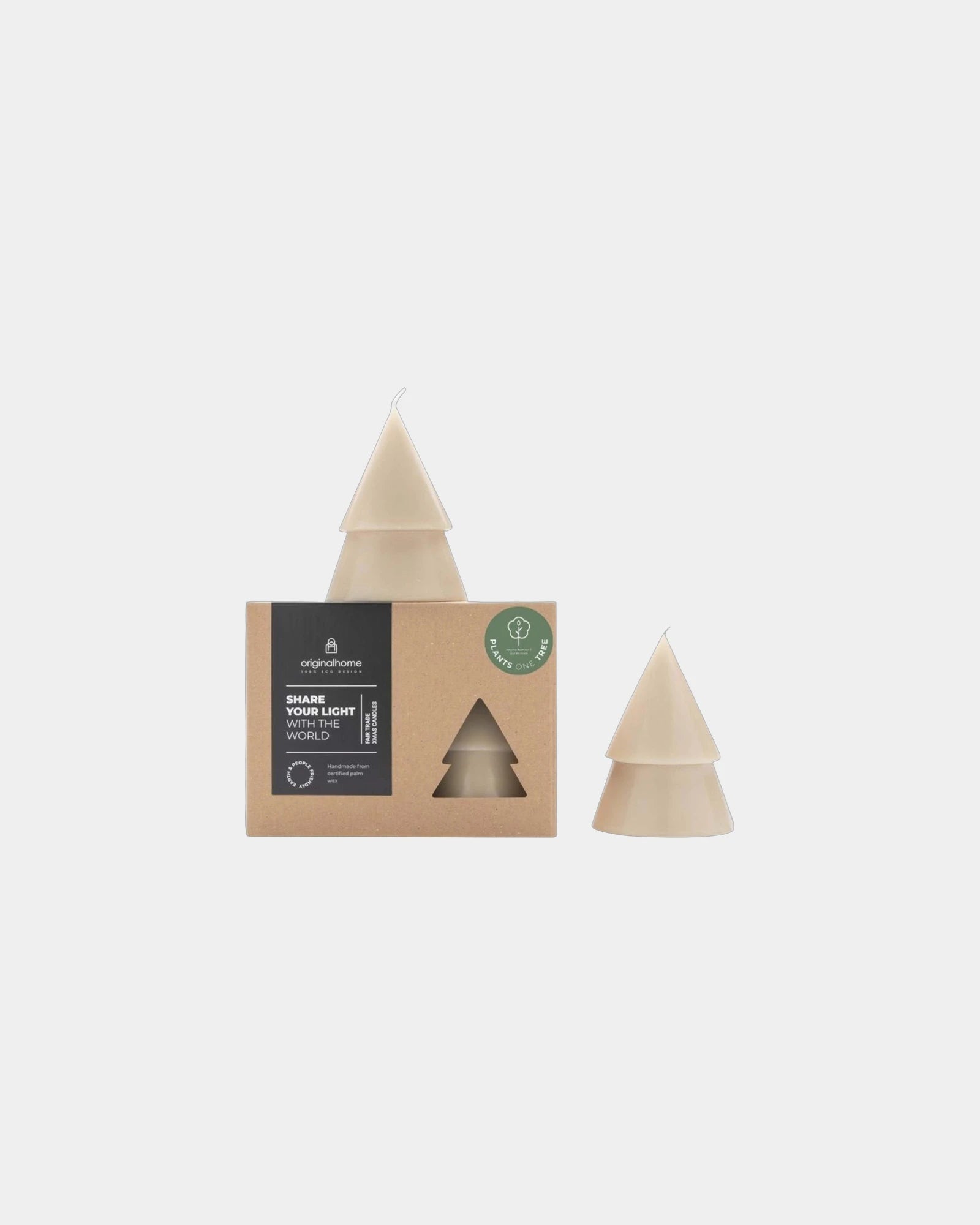 Promotional eco-friendly palm wax candle set of 2 - Beige