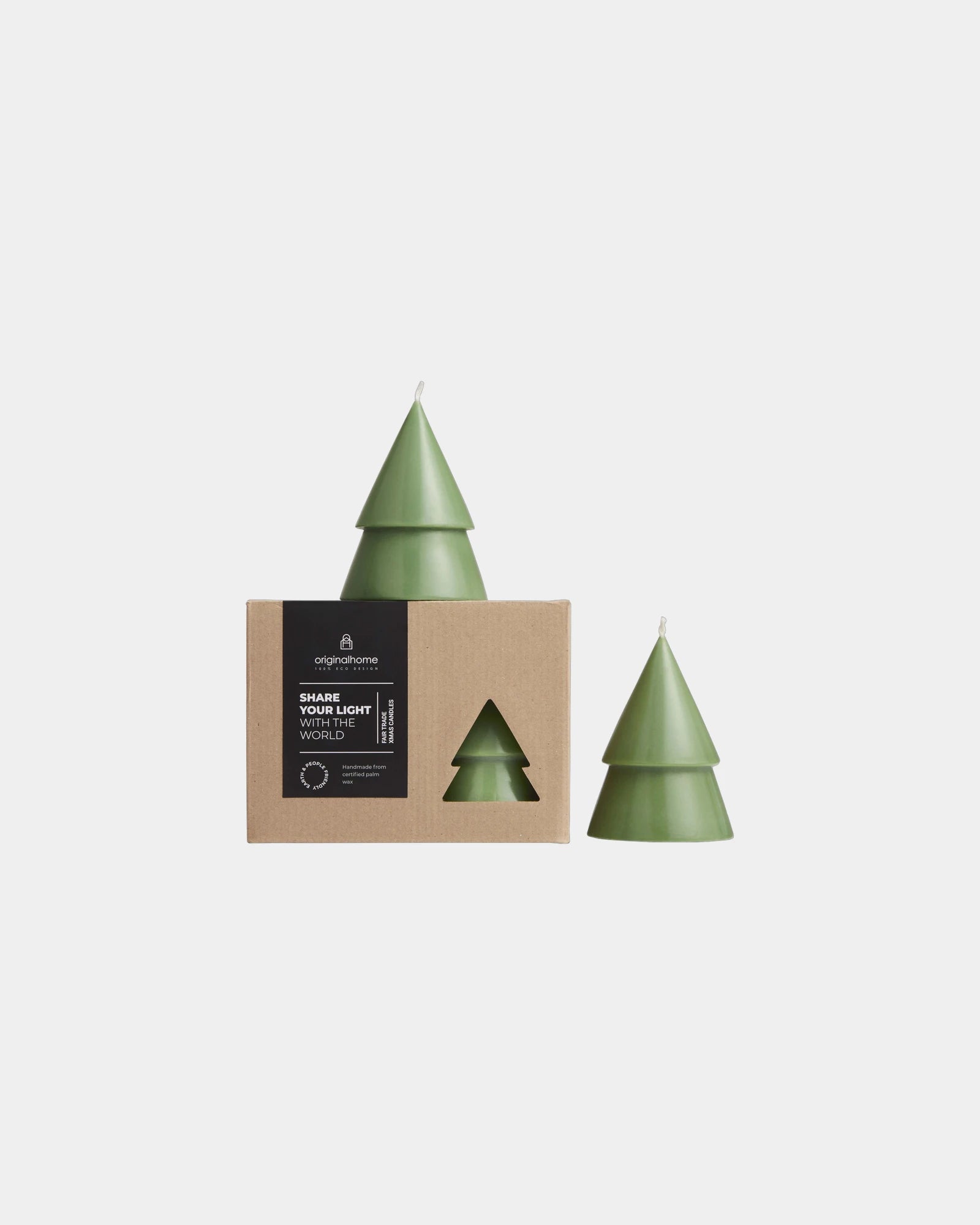 Promotional eco-friendly palm wax candle set of 2 - Heather Green