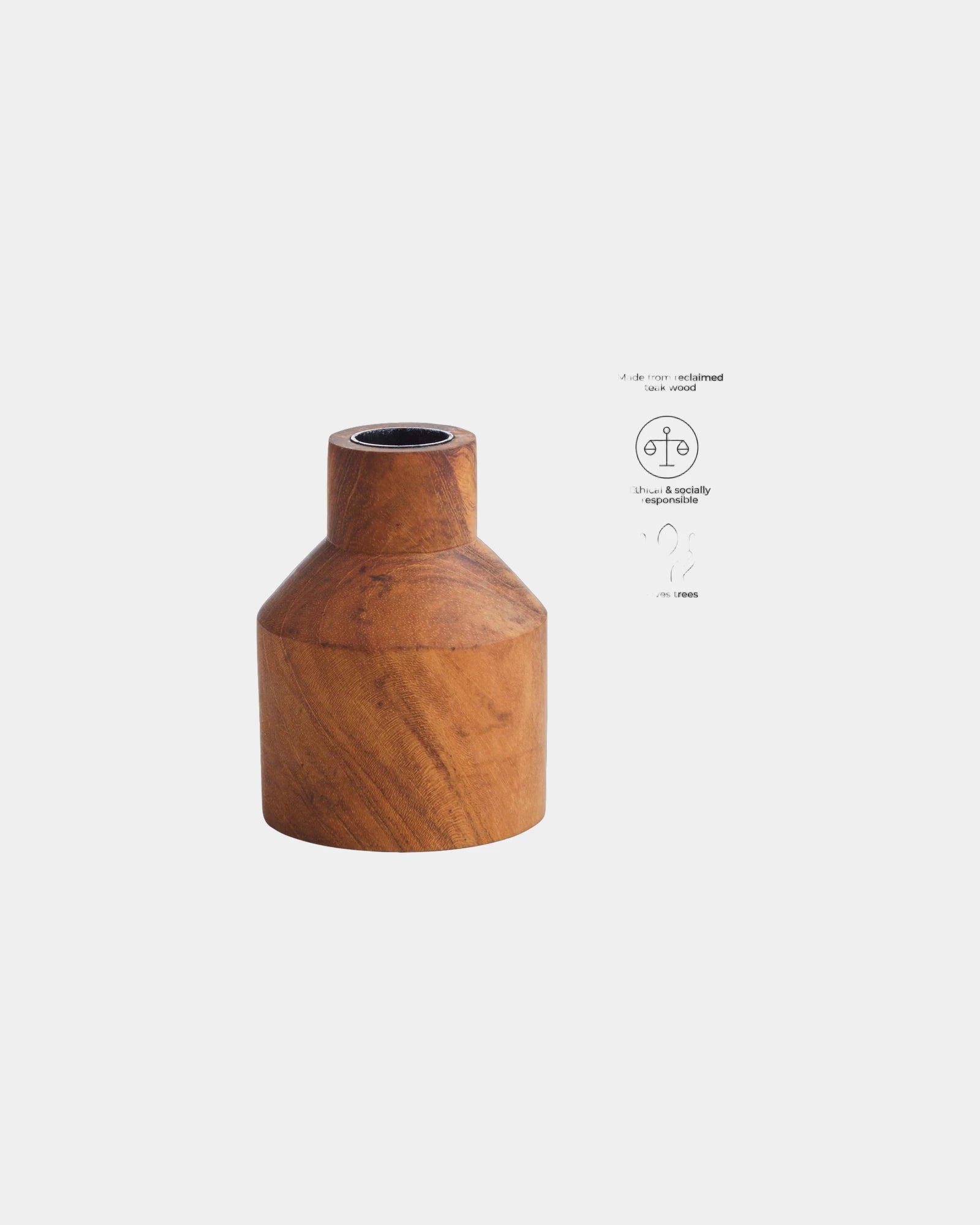 Promotional recycled wood table candle holder - 1
