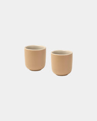 Promotional ceramic espresso cups set of 2 90ml - Oatmeal