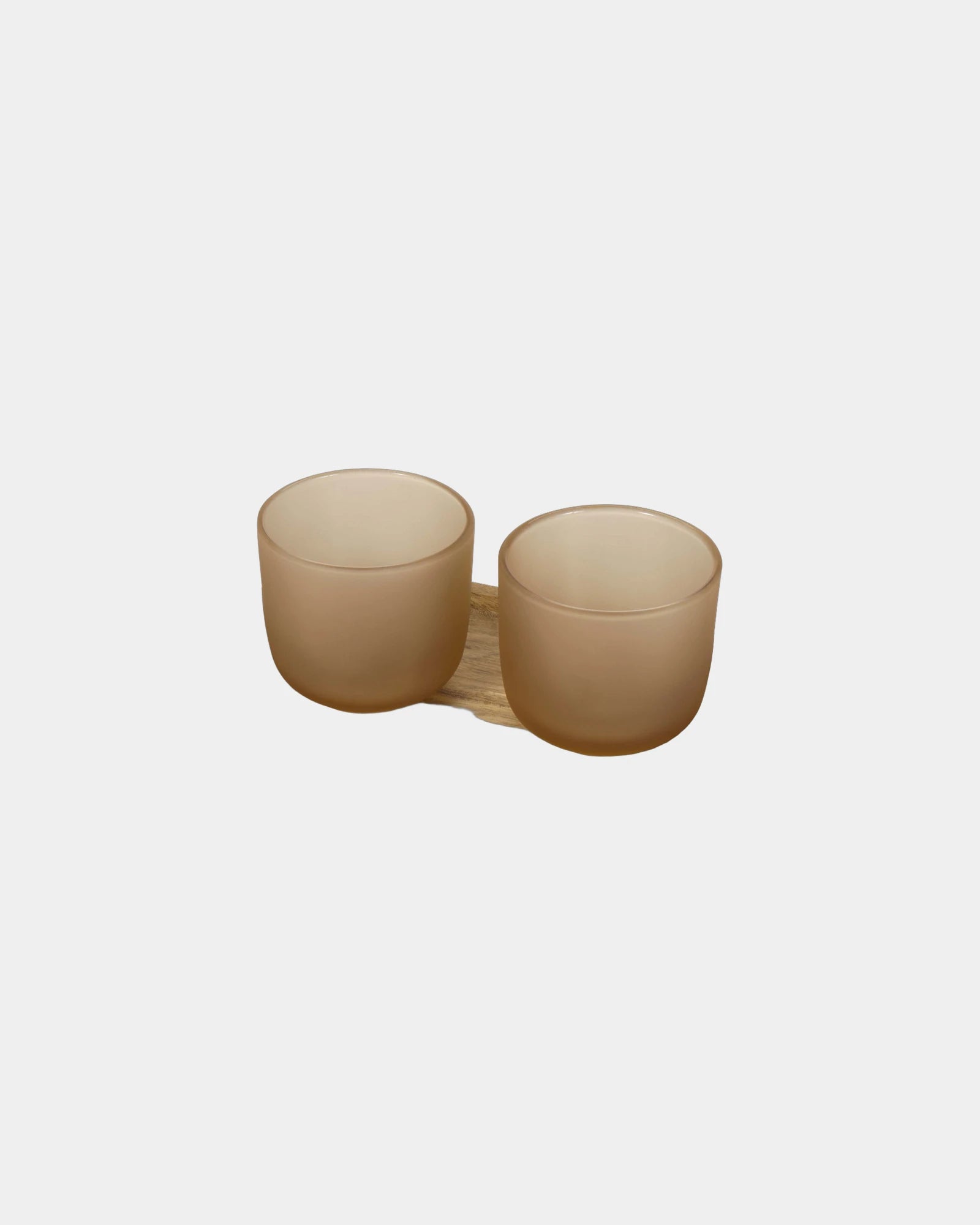 Promotional wooden serving tray with glass cups - Oatmeal