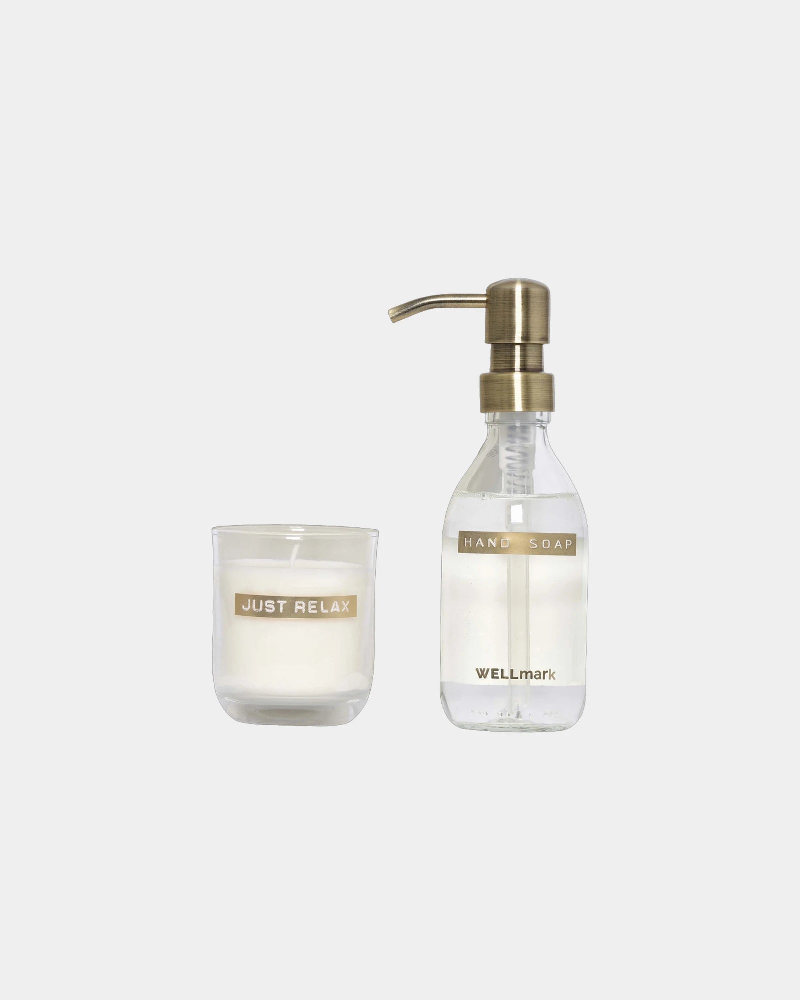 Promotional eco-friendly soap dispenser and candle set - White