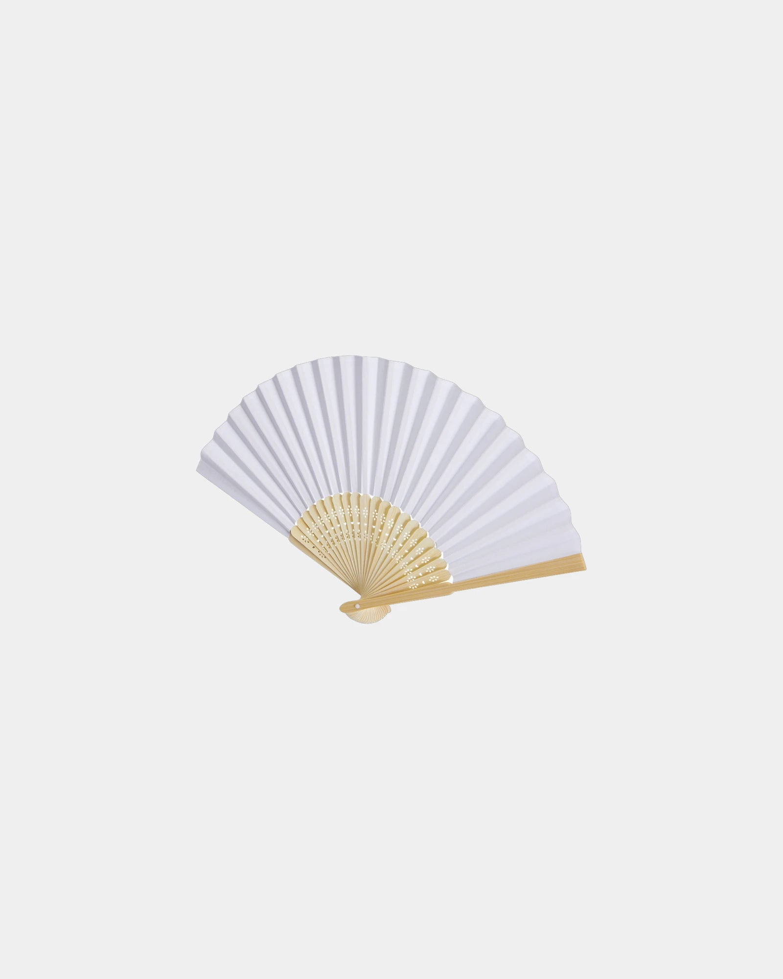 Custom bamboo paper hand fan Carmen 21 x 36 cm - White