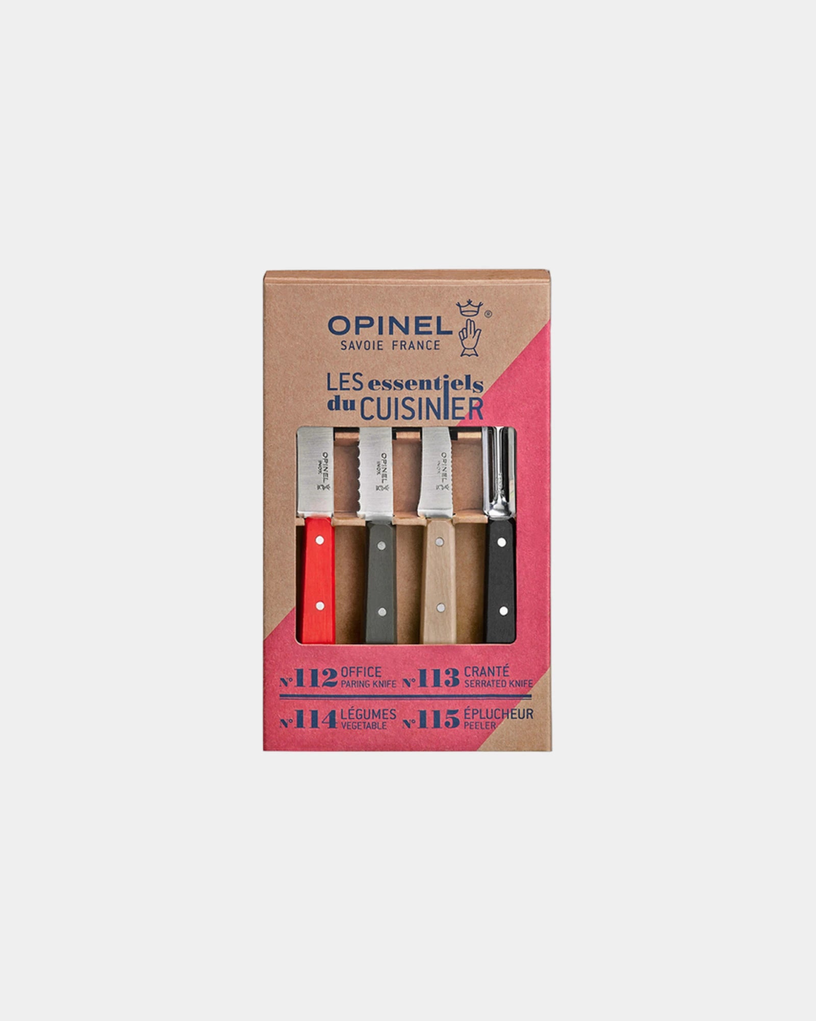 Custom stainless steel knife set Opinel Les Essentiels Loft - Red