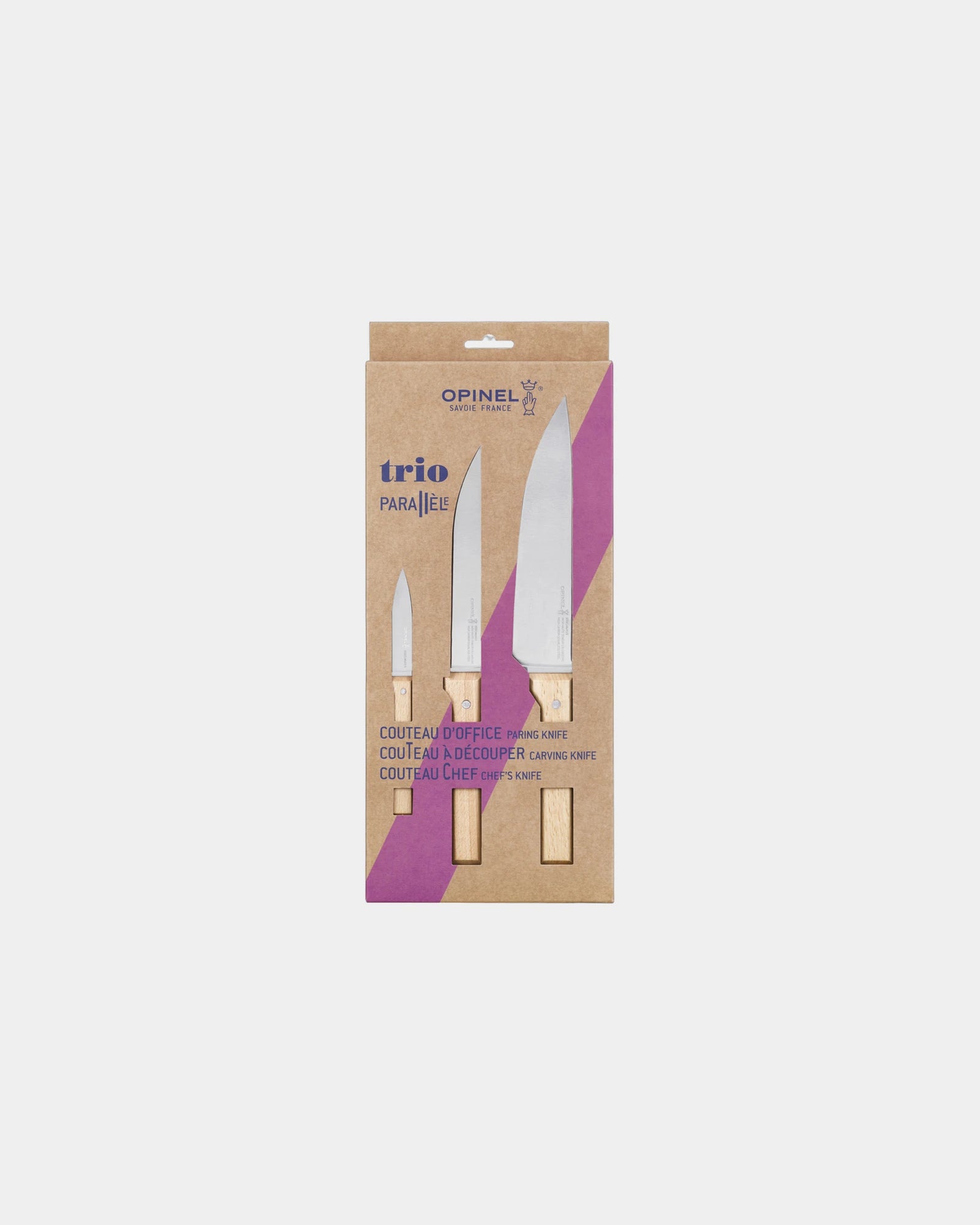 Promotional stainless steel kitchen knife set Opinel Coffret Trio Parallèle - 1