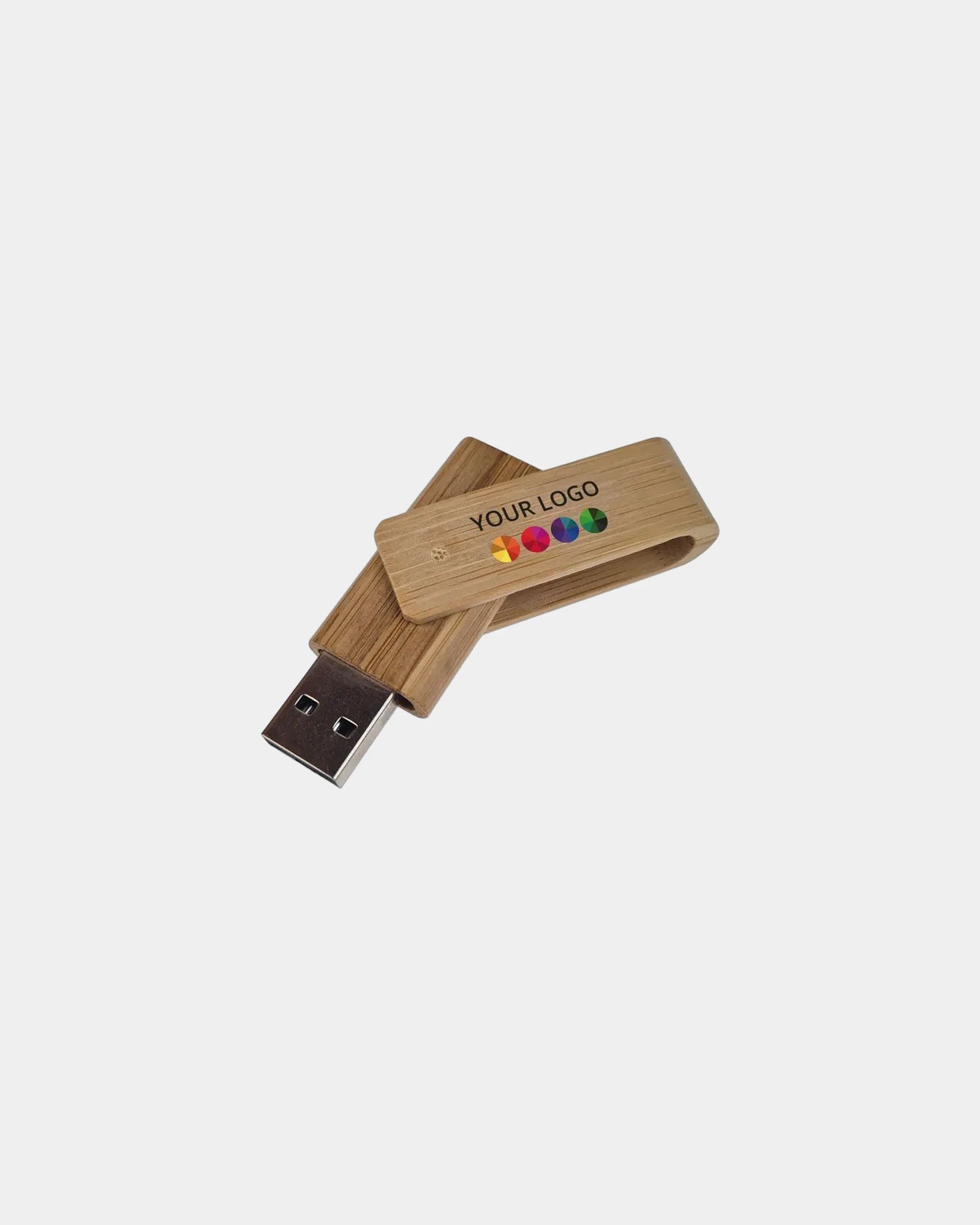 Custom bamboo USB stick Twister Eco laser engraved - 1