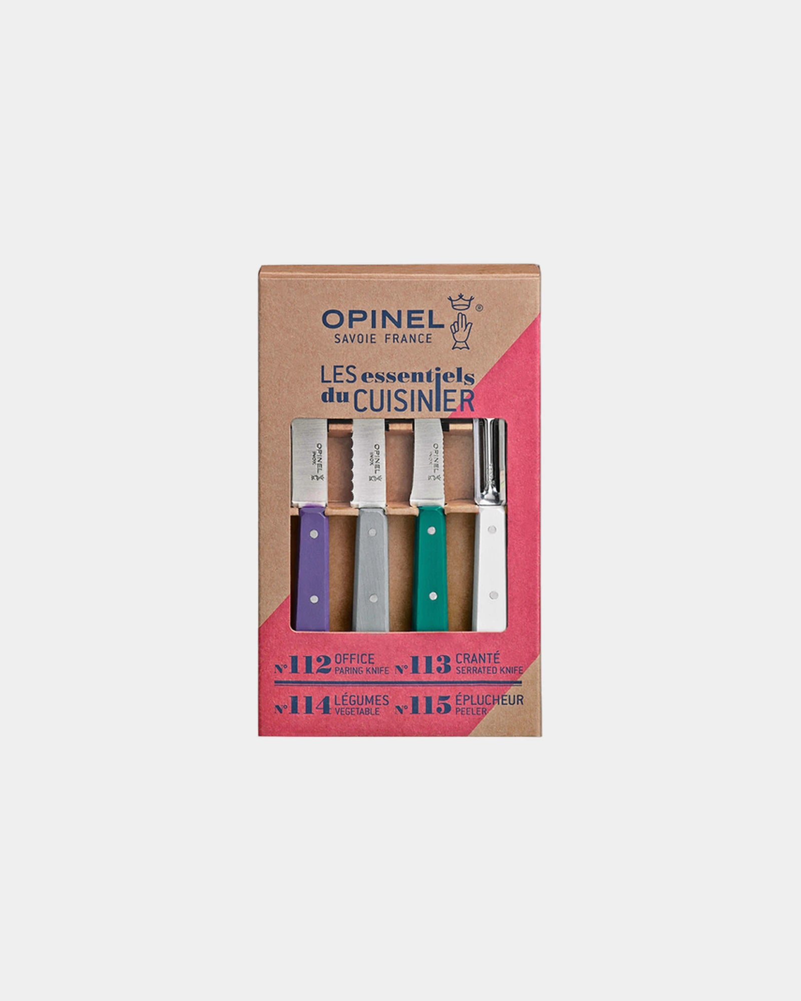 Custom eco-friendly knife set Opinel Art Deco - Purple
