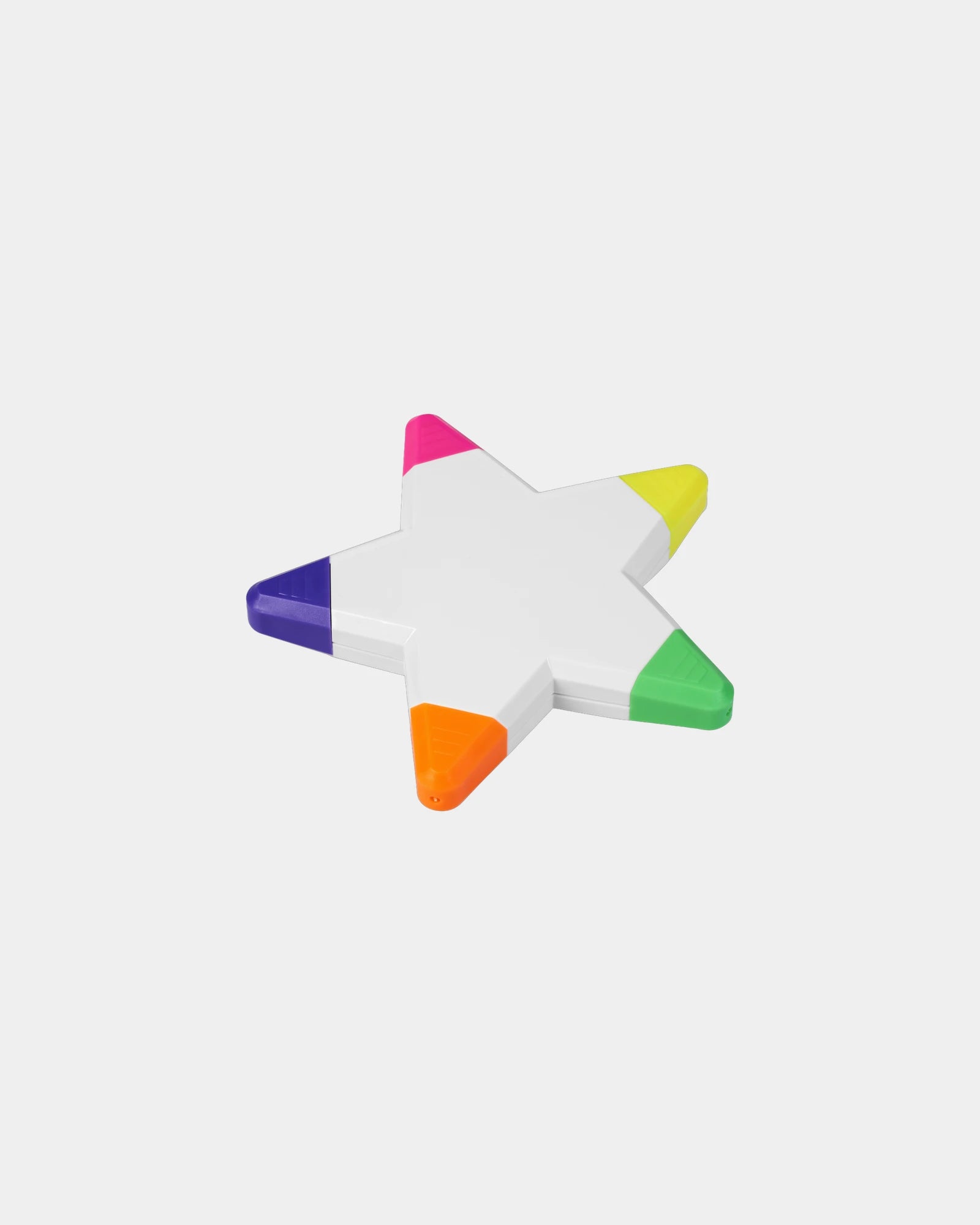 Custom star-shaped highlighter set of five markers - White