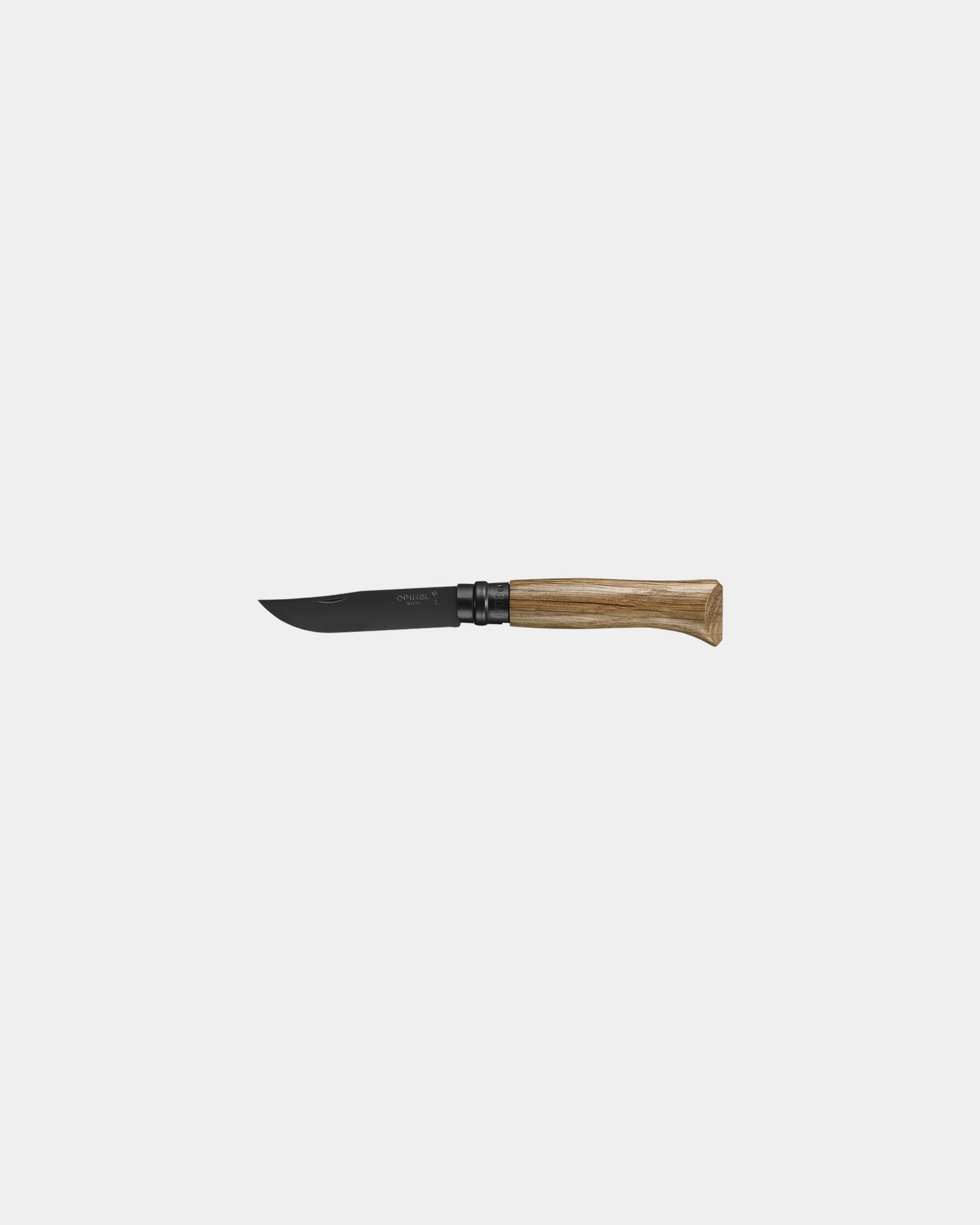 Custom stainless steel knife Opinel N°08 Chêne Black - Beige