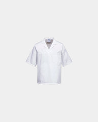Custom short sleeve tunic for food industry - White