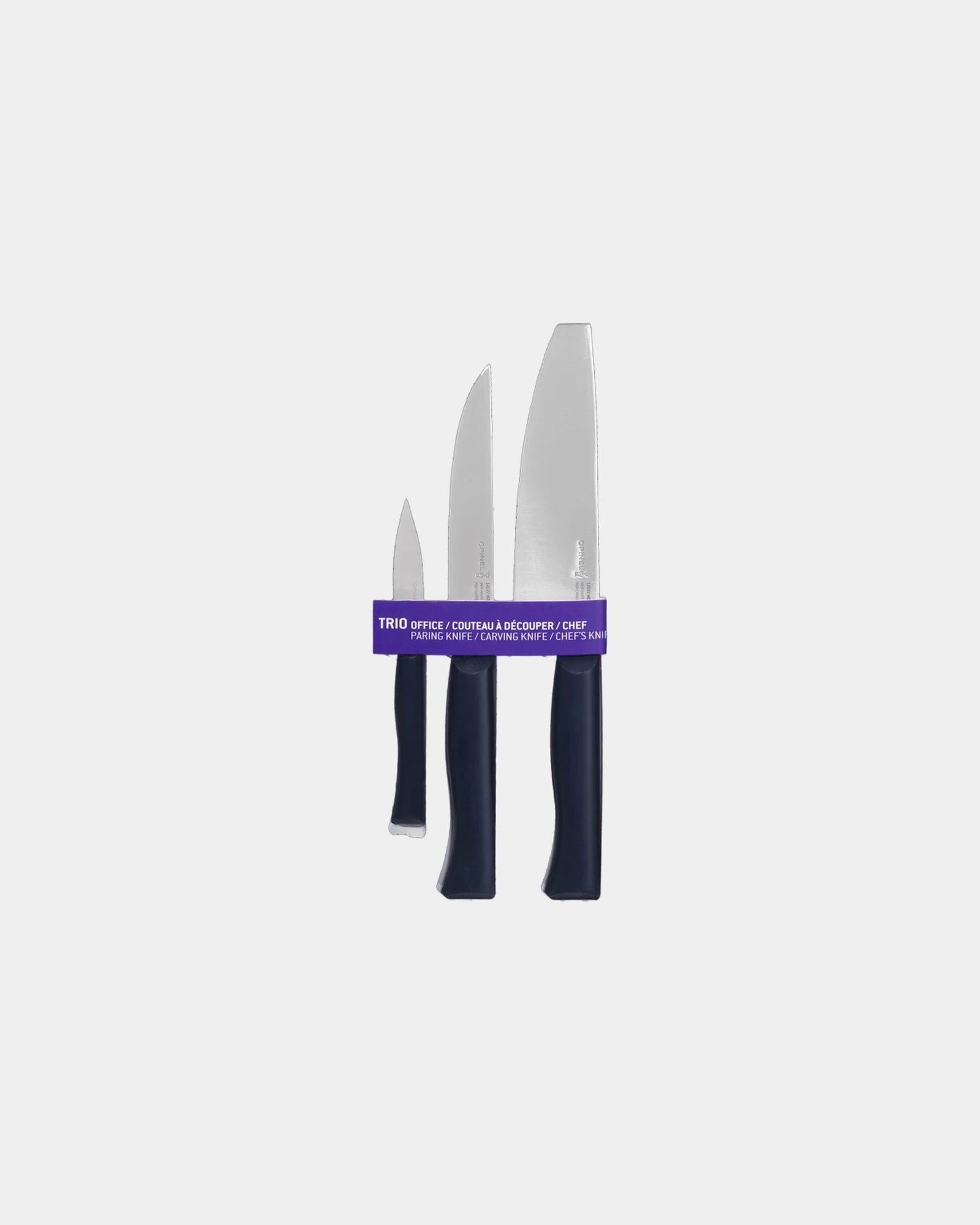 Custom stainless steel kitchen knife set Opinel Coffret Trio - Navy