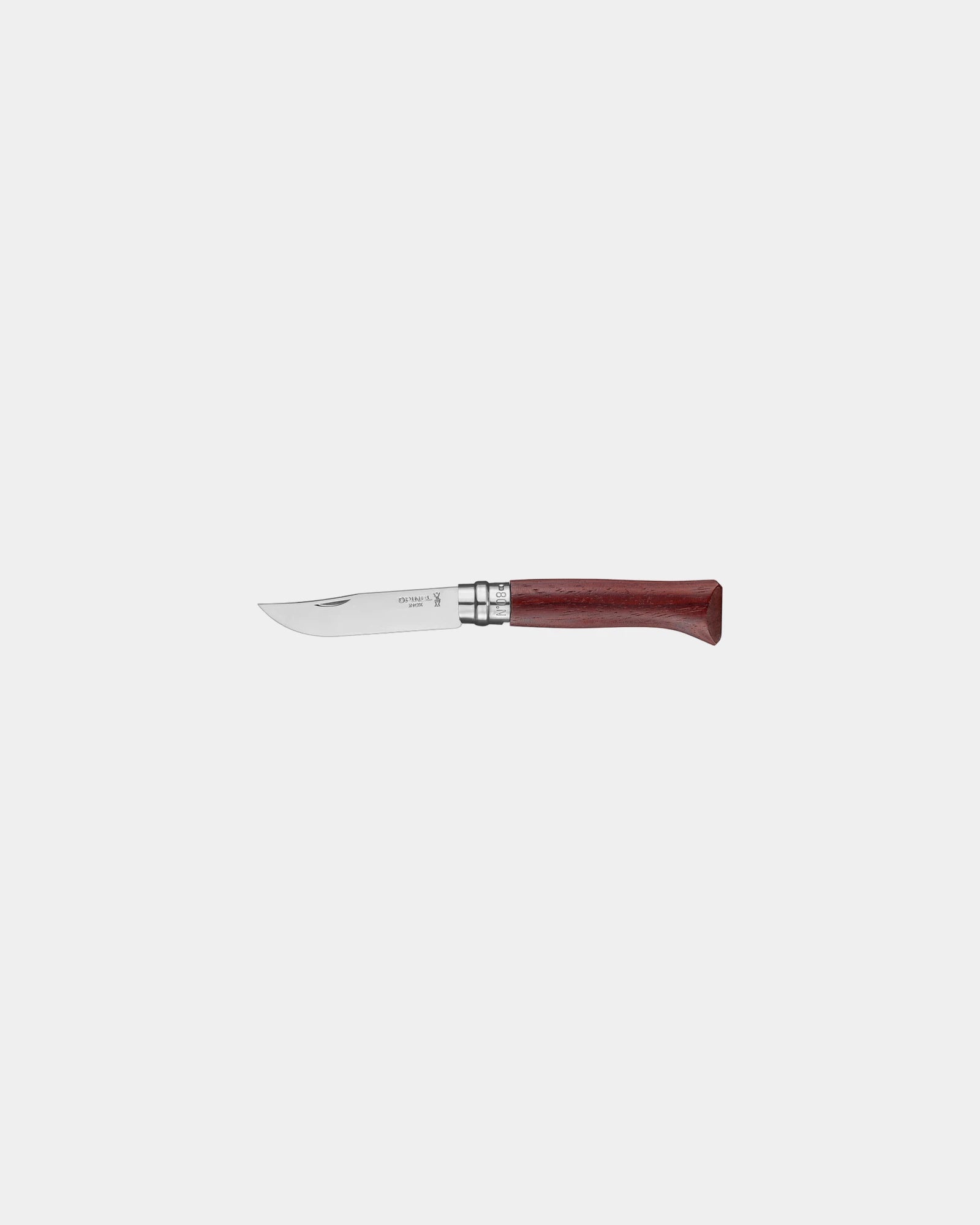 Custom stainless steel knife Opinel N°08 Luxe Padouk - Brown
