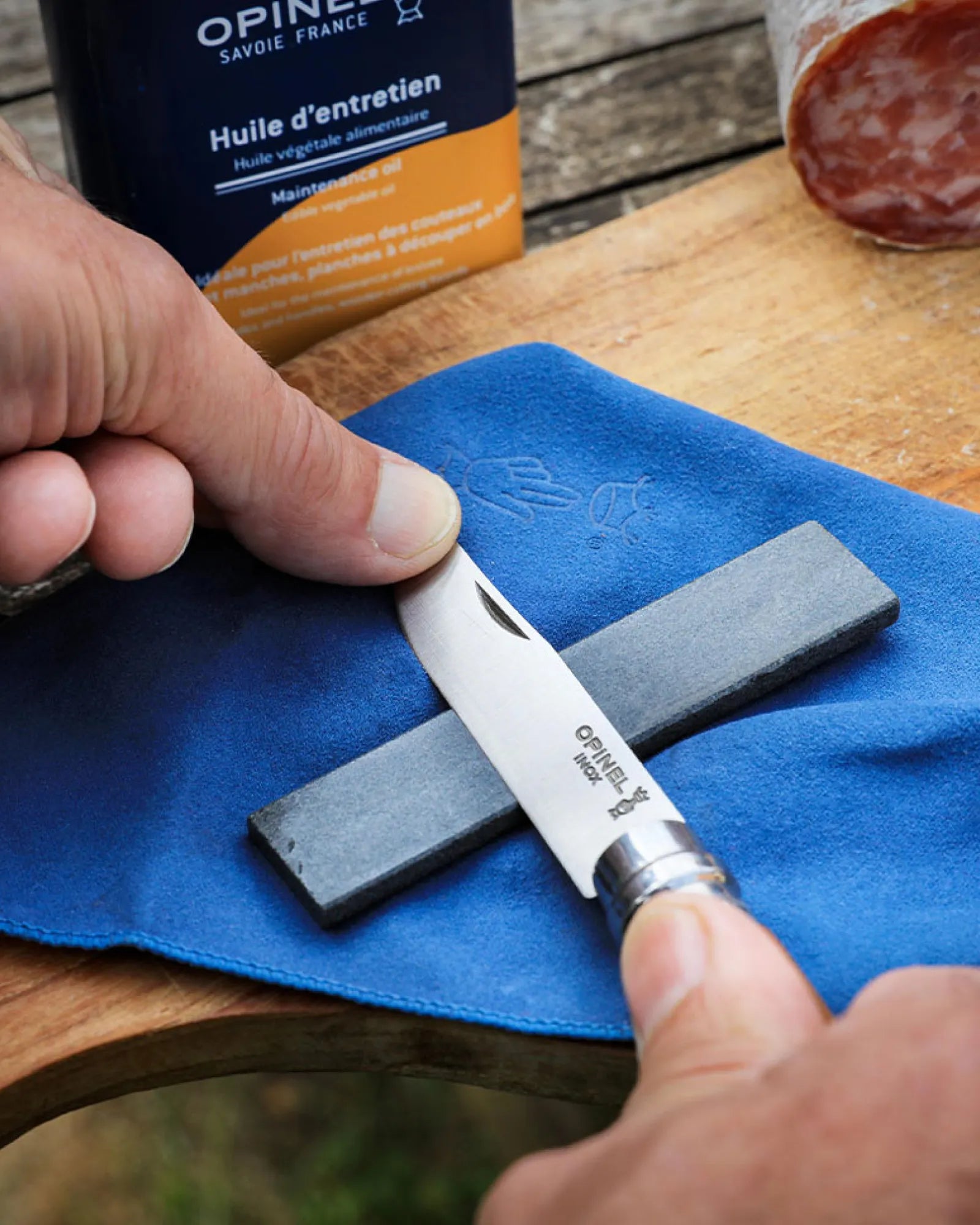 Custom natural stone knife sharpener Opinel - 6