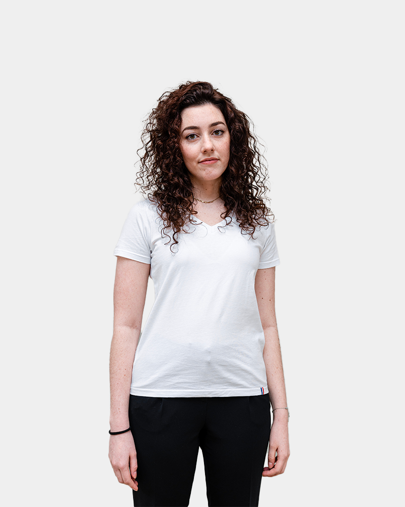 Women's V-Neck T-Shirt Made in France to Personalize