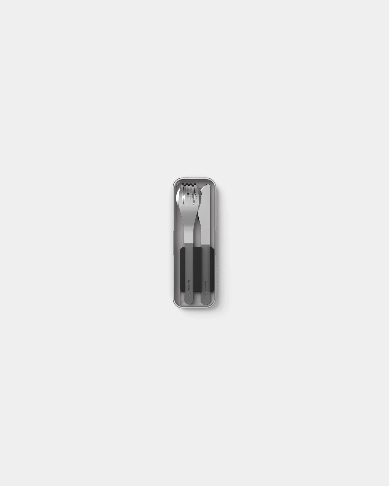 Custom Monbento MB Slim Box stainless steel cutlery - Knife Trio - Onyx Black