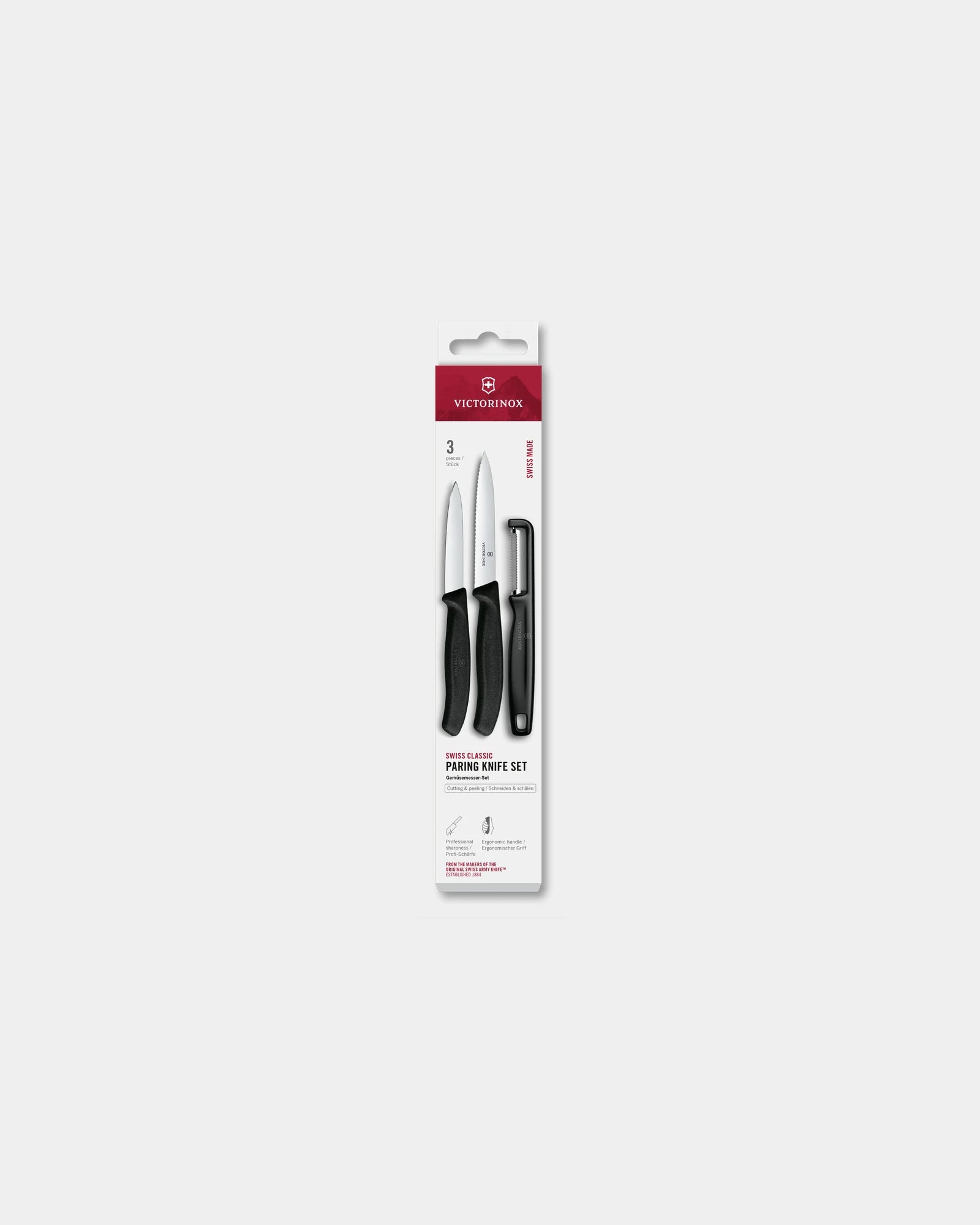 Custom ergonomic kitchen knife set Victorinox 10 cm - Black