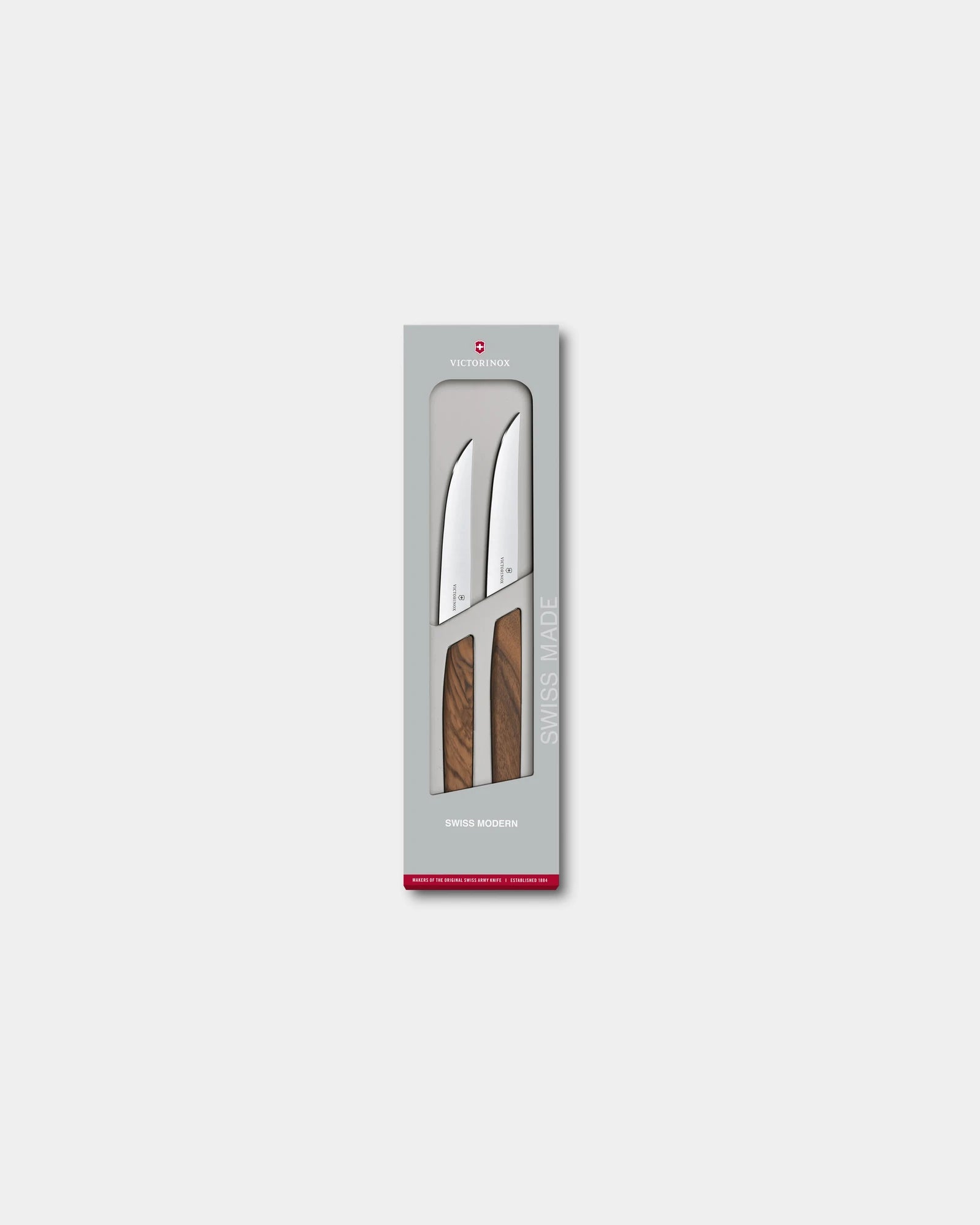 Custom walnut wood steak knives Victorinox Swiss Modern - Bois De Noyer