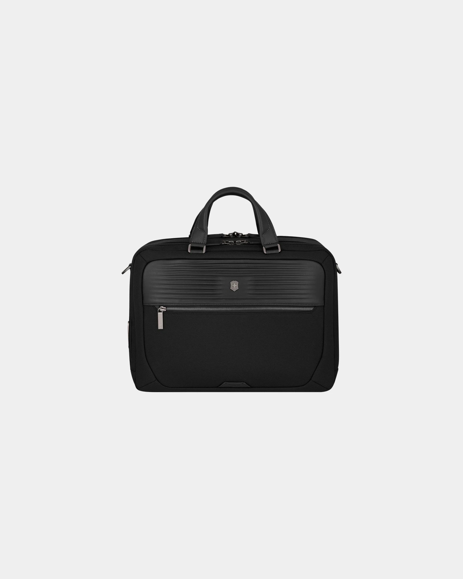 Custom nylon leather briefcase Victorinox Mythic Deluxe - Black